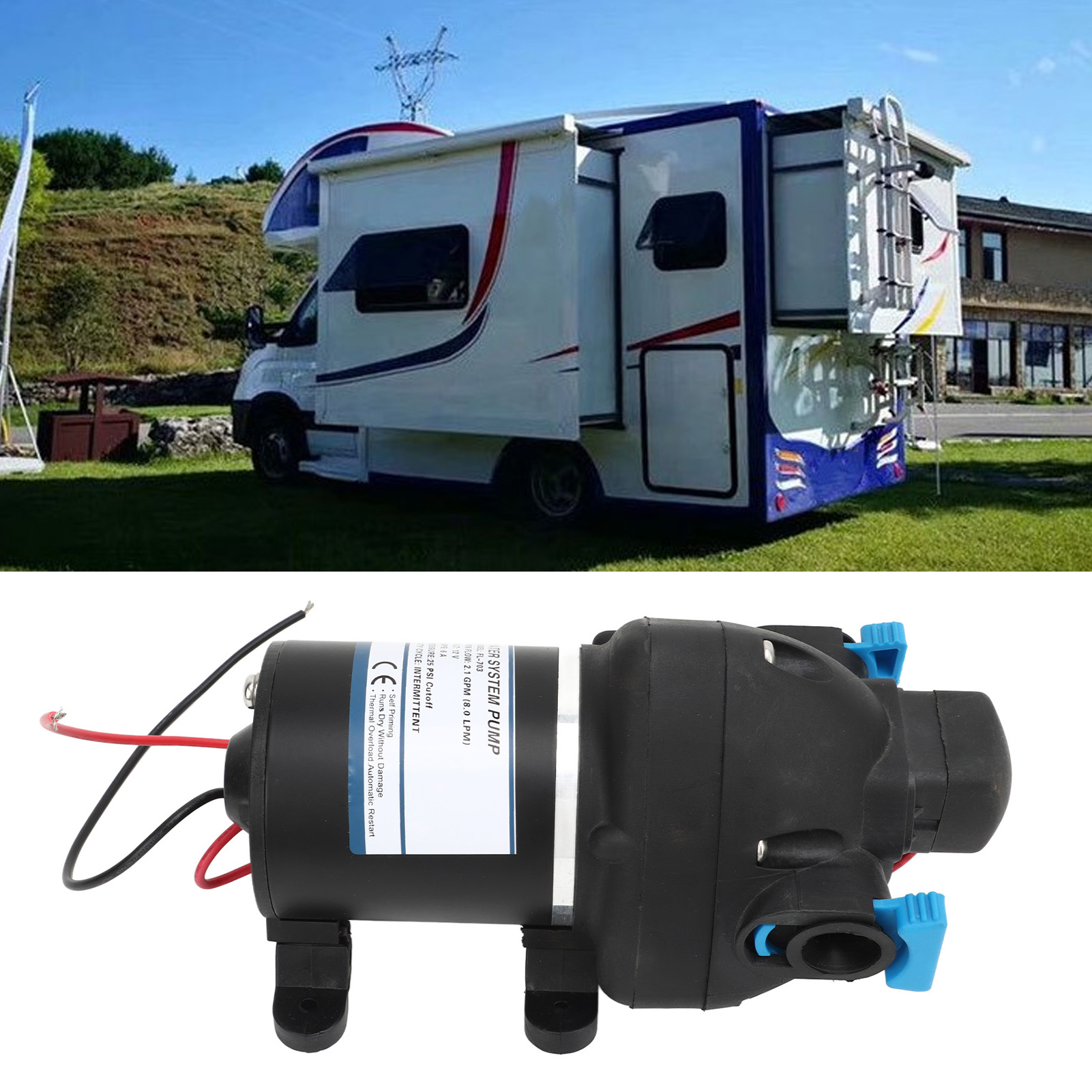 Fl-703 Tragbare Miniatur-membranpumpe Dc12v Hochdruck, 25 Psi, 2,1 Gpm, Wasserdruckerhöhung