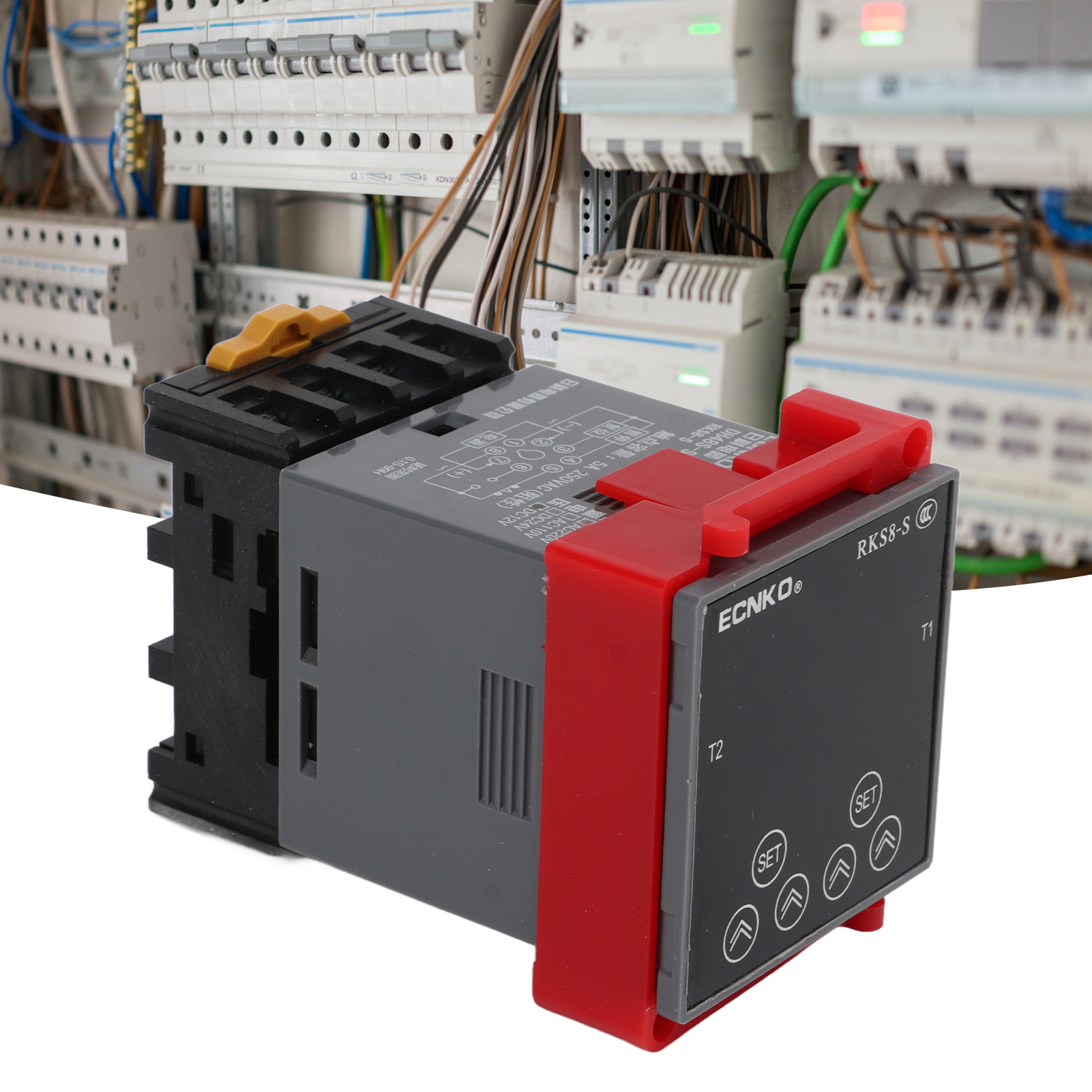 Multifunktionales Zeitverzögerungsrelais Rks8-s Mit Lcd-bildschirm, Ein-/ausschalter Und Sockel, 12v Dc-netzteil.