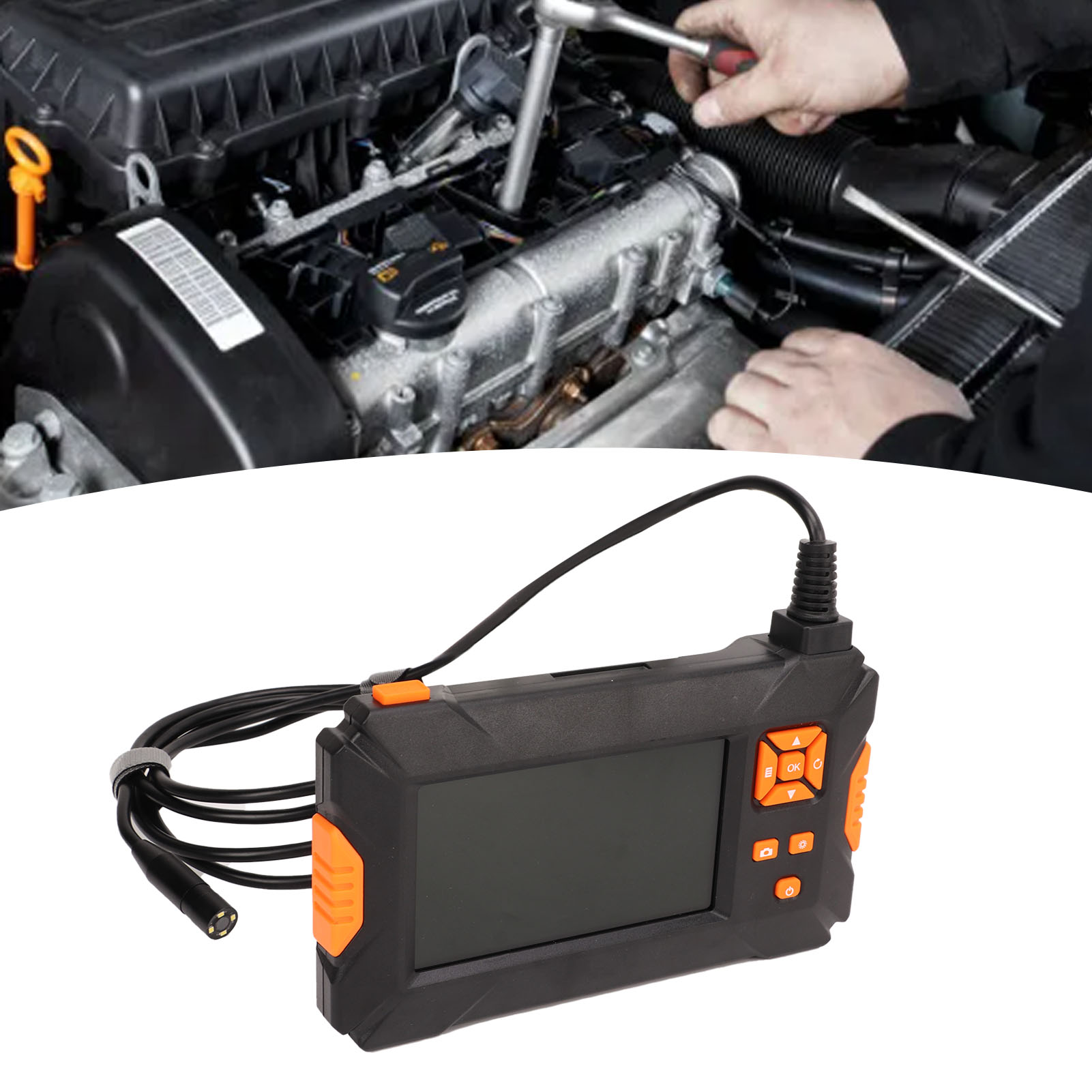 Hochauflösender P130-rohrspiegel, 5 Meter Industrieendoskop, 4,3-zoll-bildschirm, Kamera Für Die Reparatur Von Kfz-motoren, 3,9 Mm.