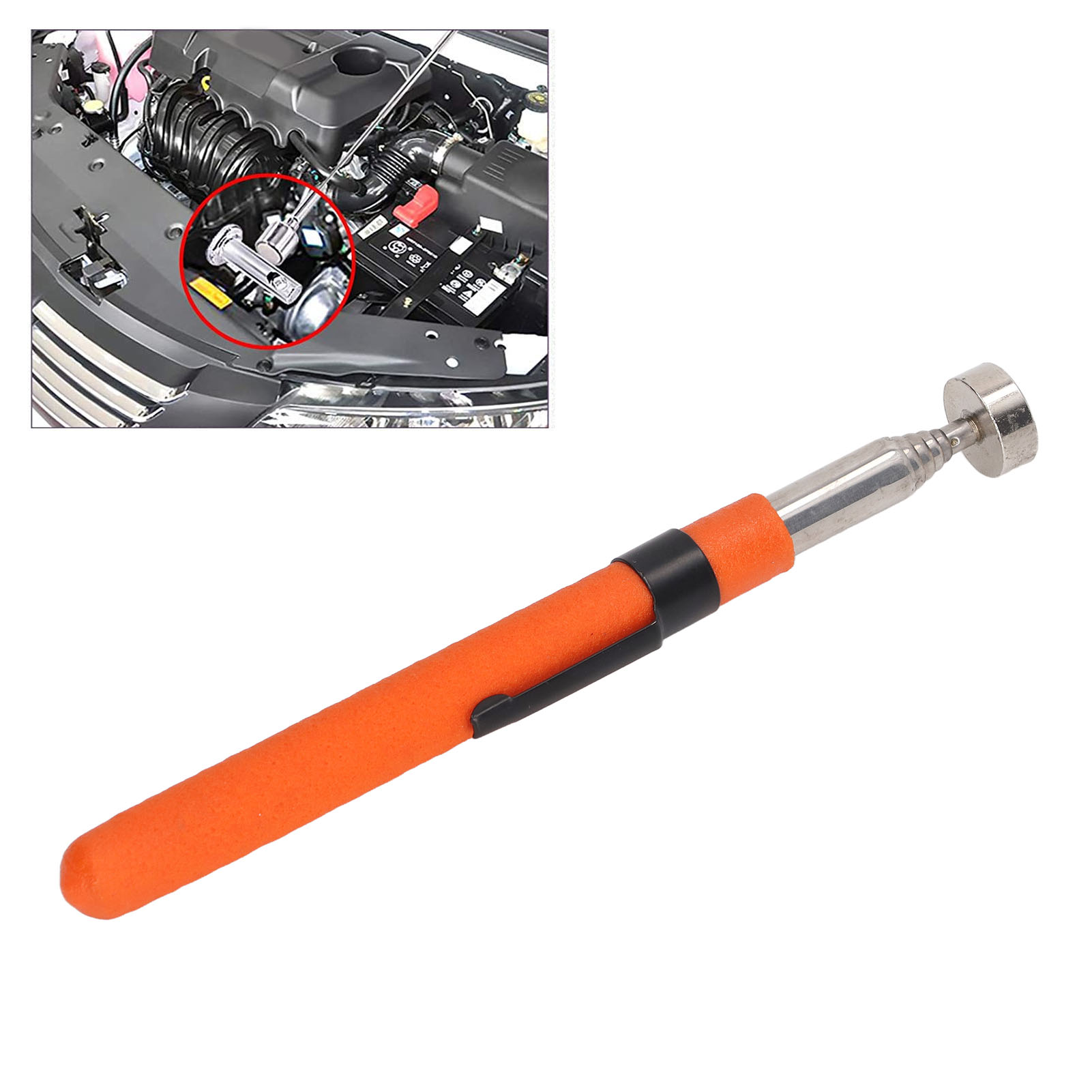 Teleskop-magnetheber, Ausziehbarer Magnetstab Mit Taschenclip, 3,6 Kg