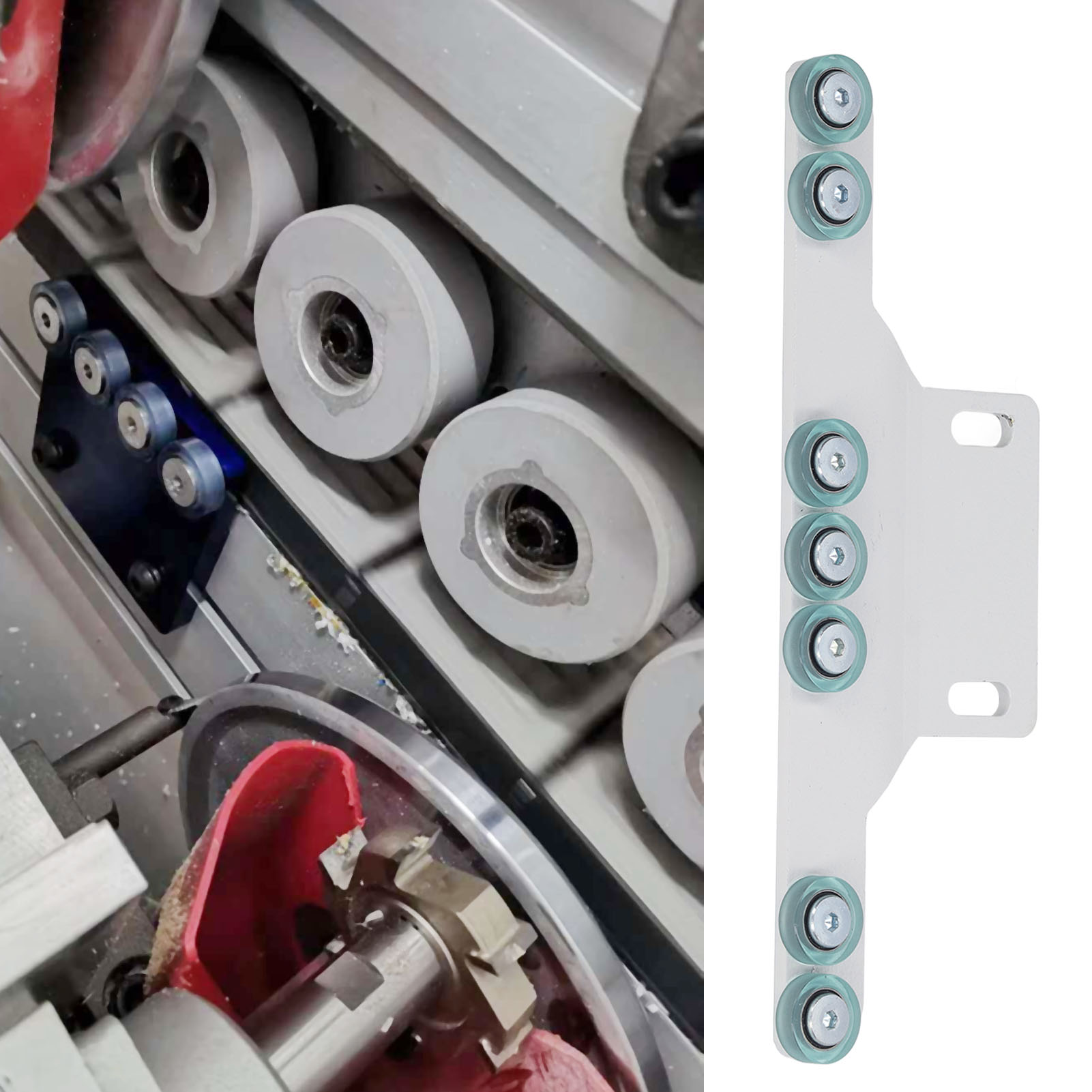 Zubehör Für Kantenanleimmaschinen Mit Vorschubumlenkvorrichtung, Hilfsrad Für Schmale Kantenanleimplatten