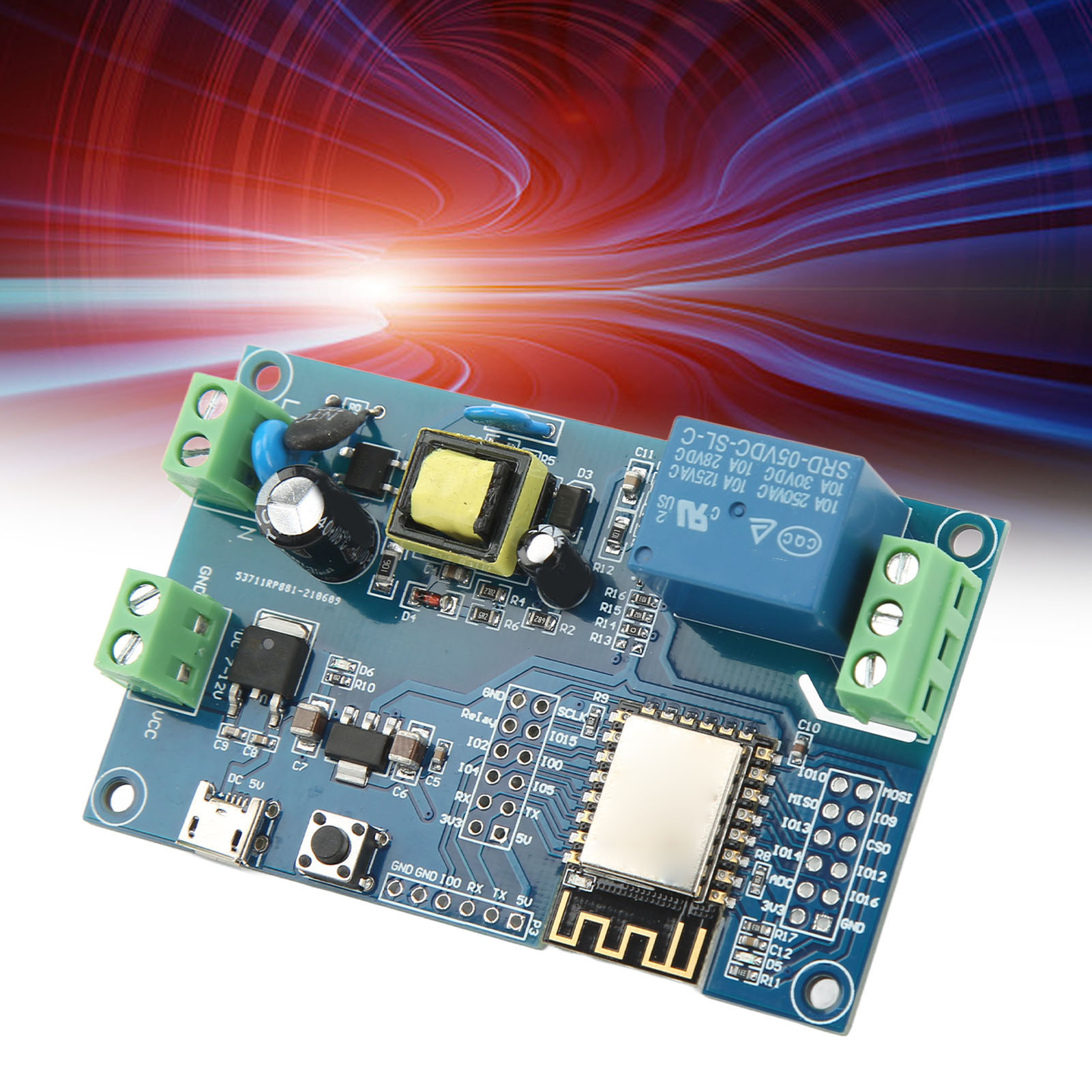 Esp8266 Einkanal-wlan-relaismodul, Esp-12f Entwicklungsboard, Ac90-250v/dc-netzteil