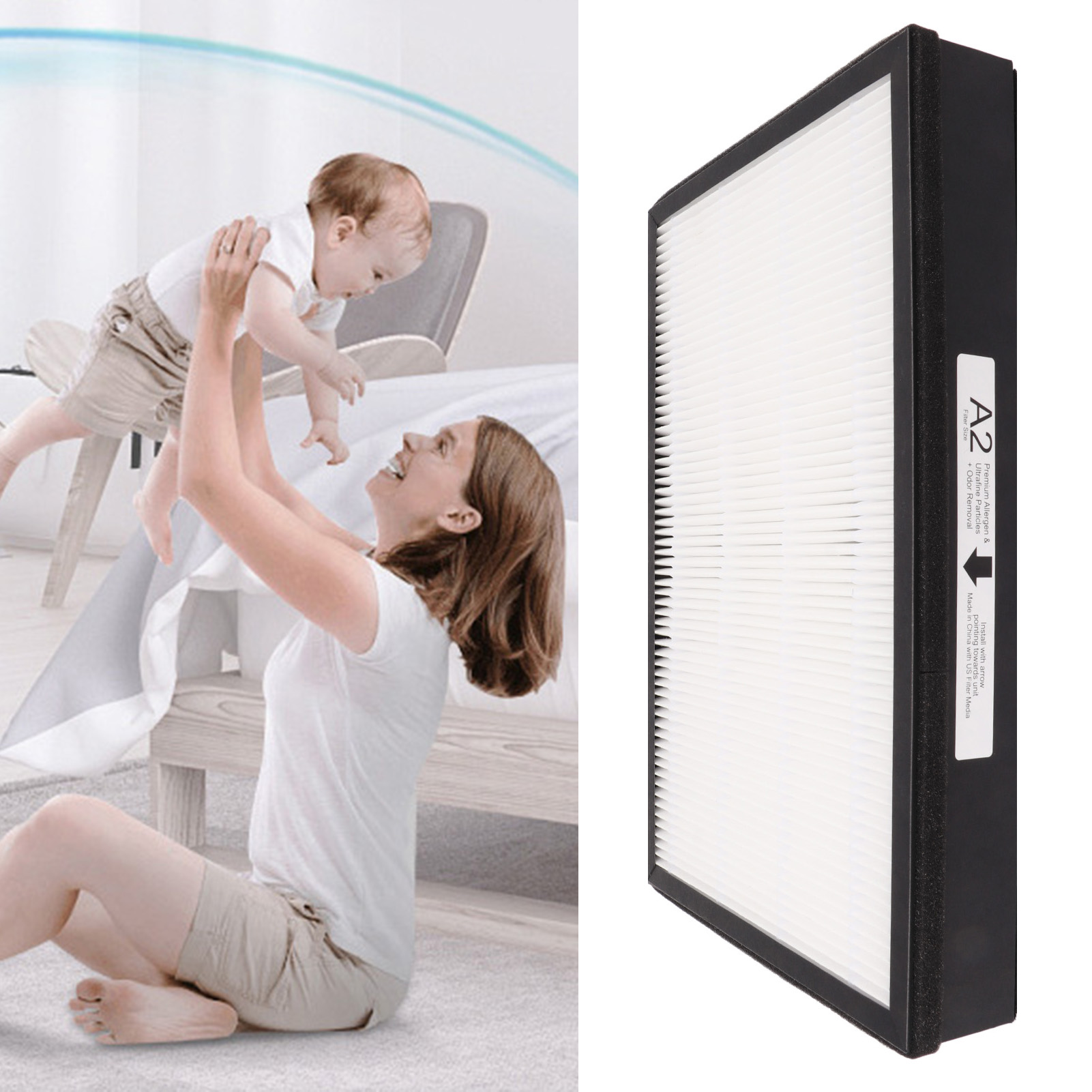 Verkauft In 2er-packs, True Hepa Größe A2 Ersatzfilter, Kompatibel Mit Filtrete Luftreiniger-filterpatrone Größe A2, Hepa-filter Zur Pm2.5-entfernung, Kompatible Modelle Fap-c02-a2, Fap-c03-a2, Fap-t0