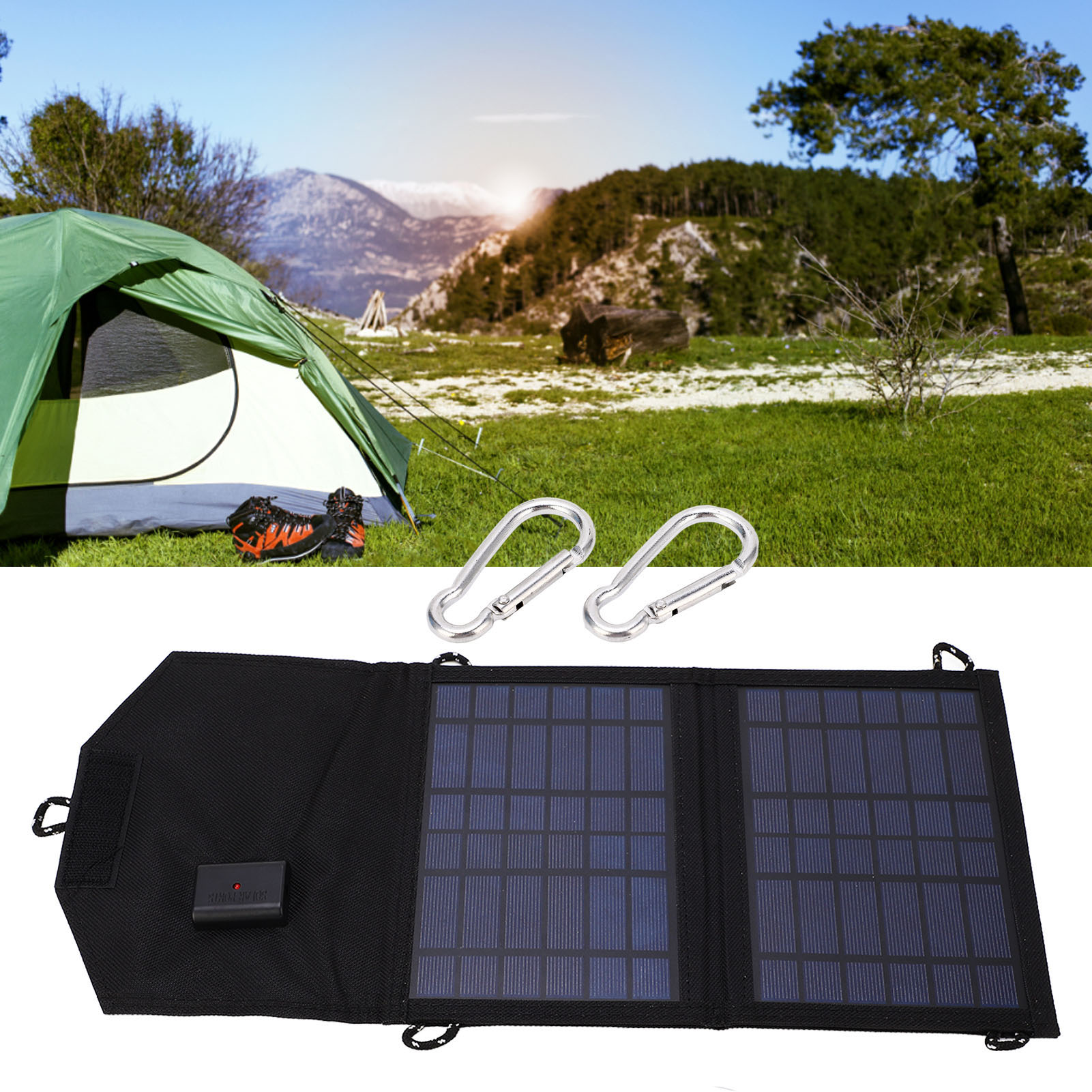 Tragbares, Faltbares Solarpanel-ladegerät 7w (5v 0-2a Usb-ausgang)