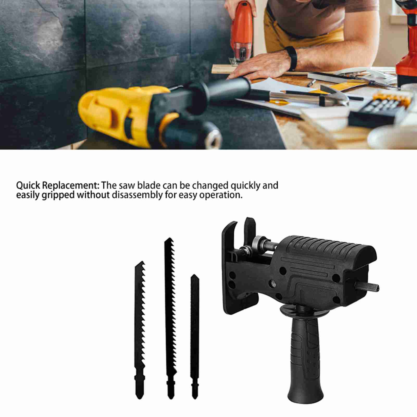 1-teiliges Adaptergehäuse Zur Umwandlung Von Elektrobohrmaschinen In Stichsägen, Scherensägen Und Kreissägen Für Die Holzbearbeitung.