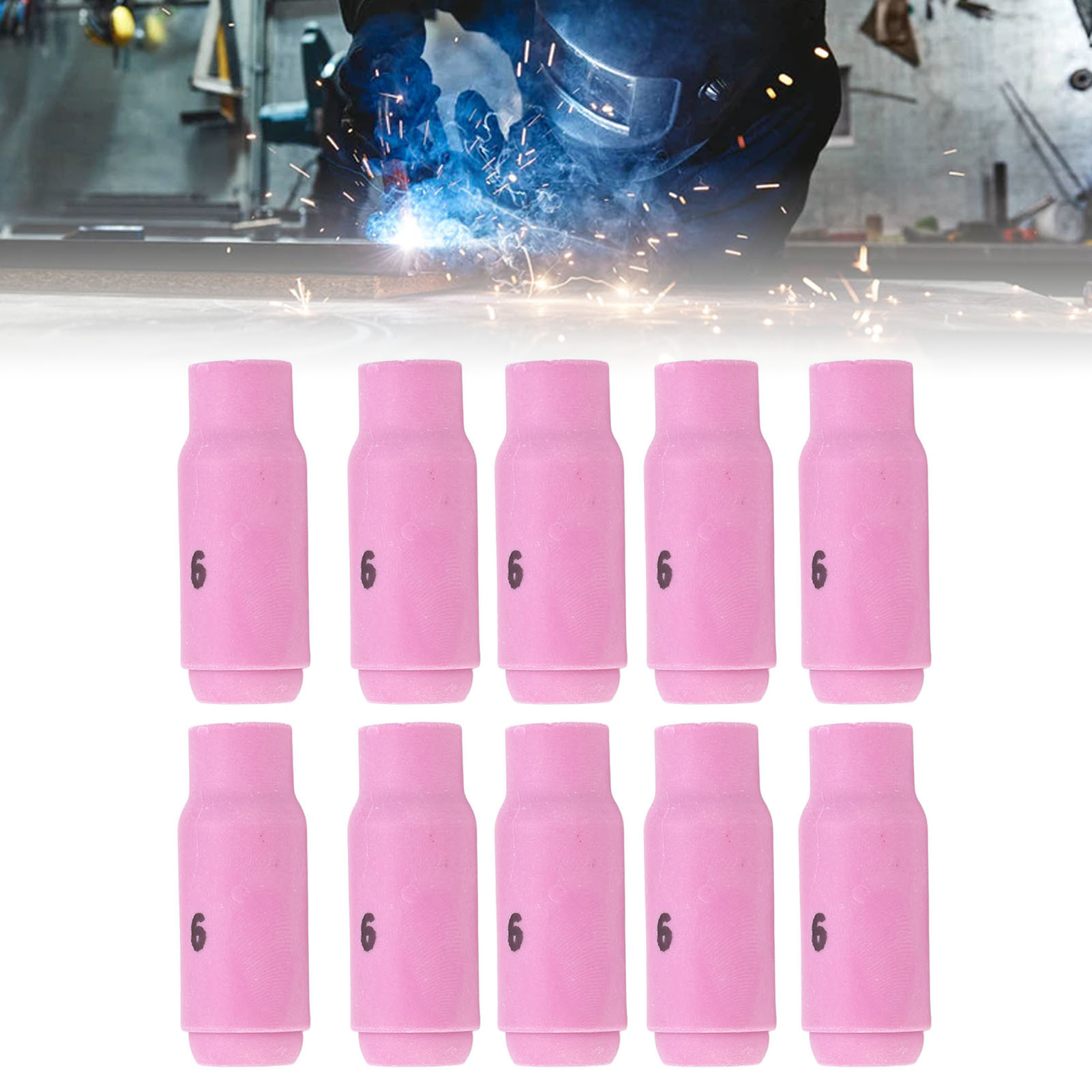 Packung Mit 10 Keramikdüsenadaptern 10n48 Nr. 6 Für Wig-schweißgeräte Wp17/18/26, Mit Schutz.