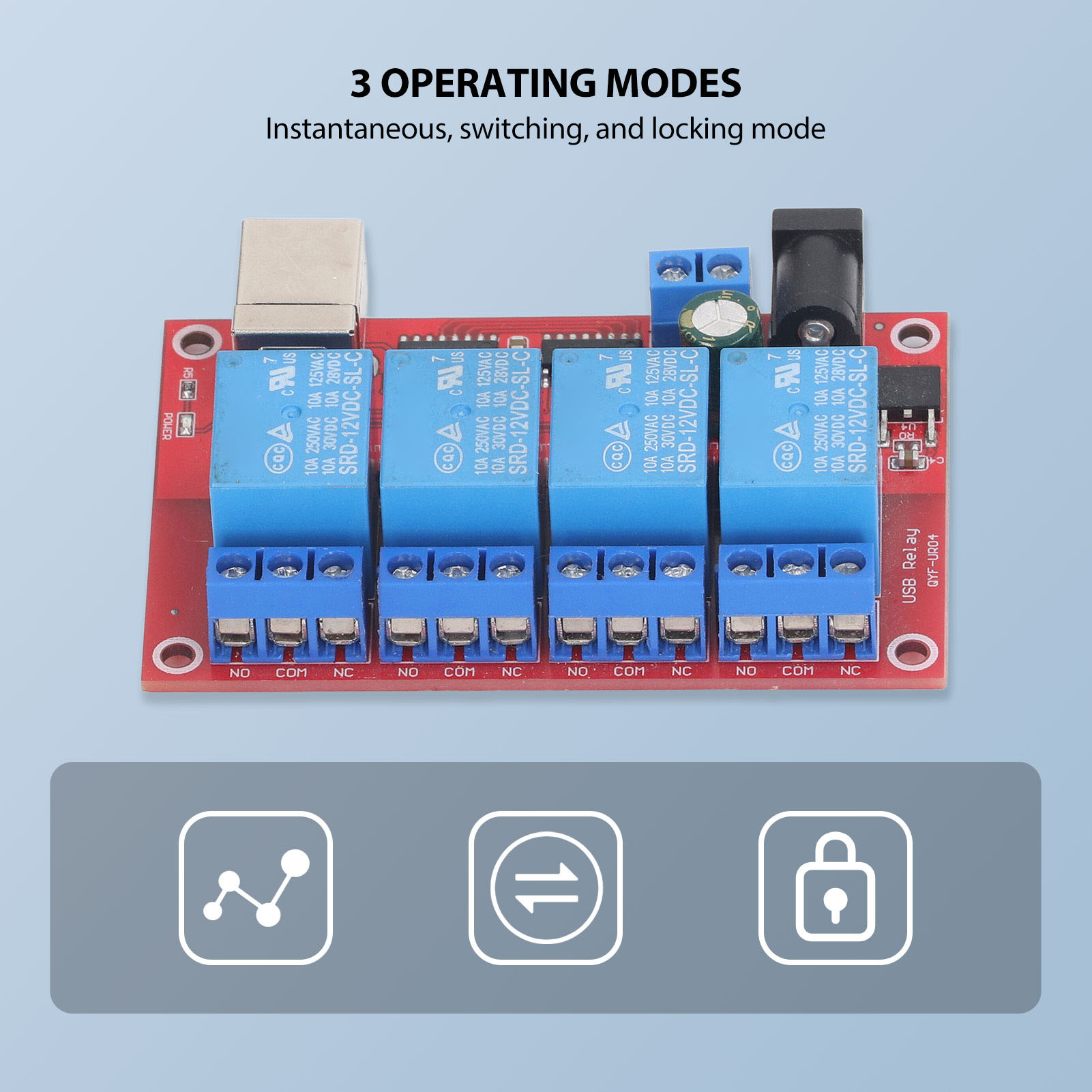 Treiberloses 4-kanal-hid-usb-relaismodul, Computergesteuert, 12-v-sps-steuerplatine