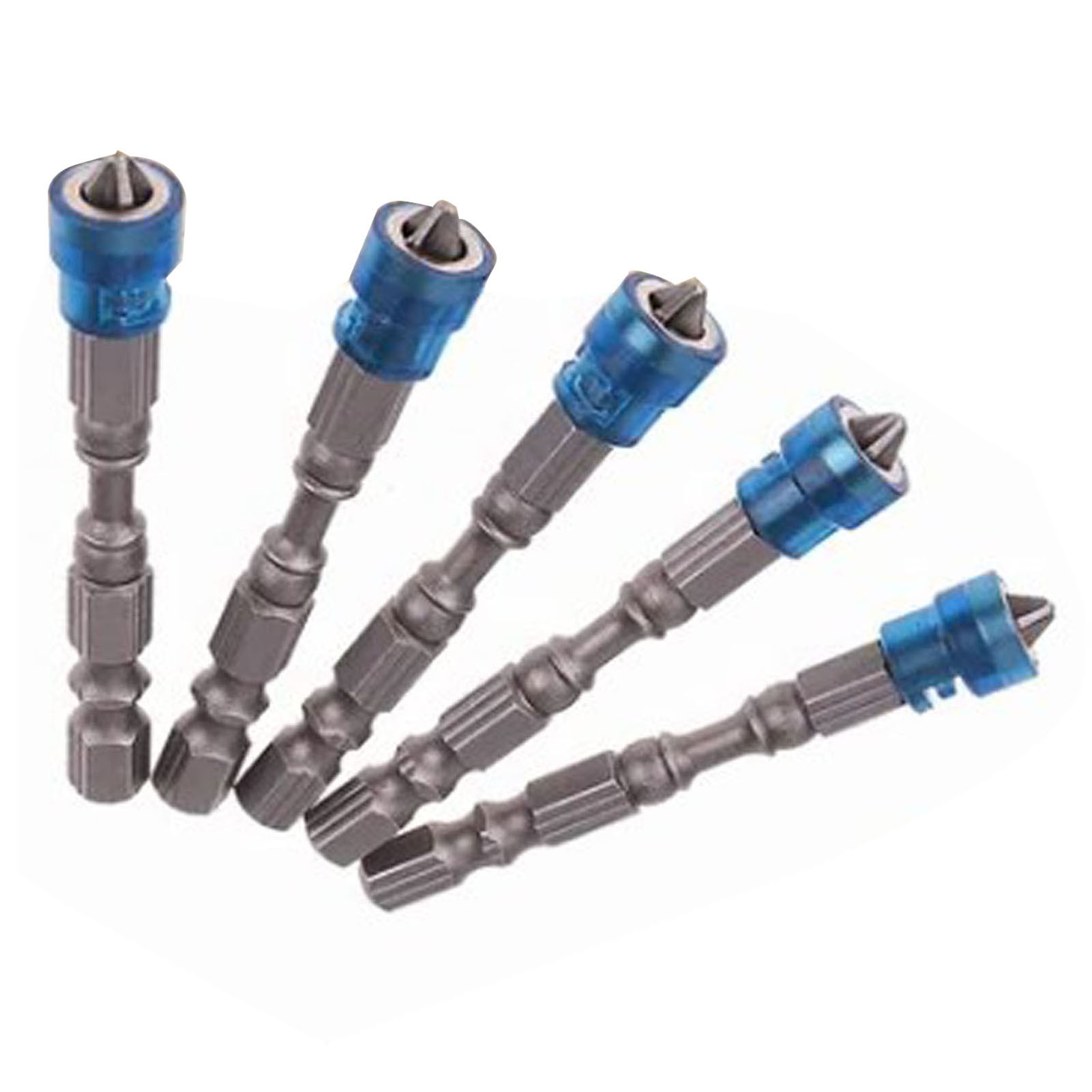 Set Mit 5 Blauen Magnetischen Phillips-schraubendreherbits, 65 Mm Lang, Für Elektrische Bohrmaschinen Und Elektrische Schraubendreher.