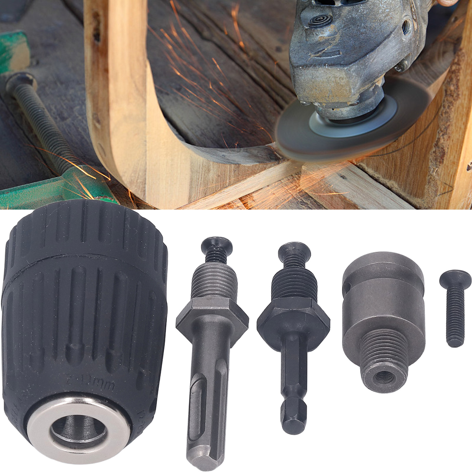 Manuelles Bohrfutter Für Elektrische Bohrmaschinen, 2-13 Mm Bohrfutter + Satz Mit 3 Adapterstangen