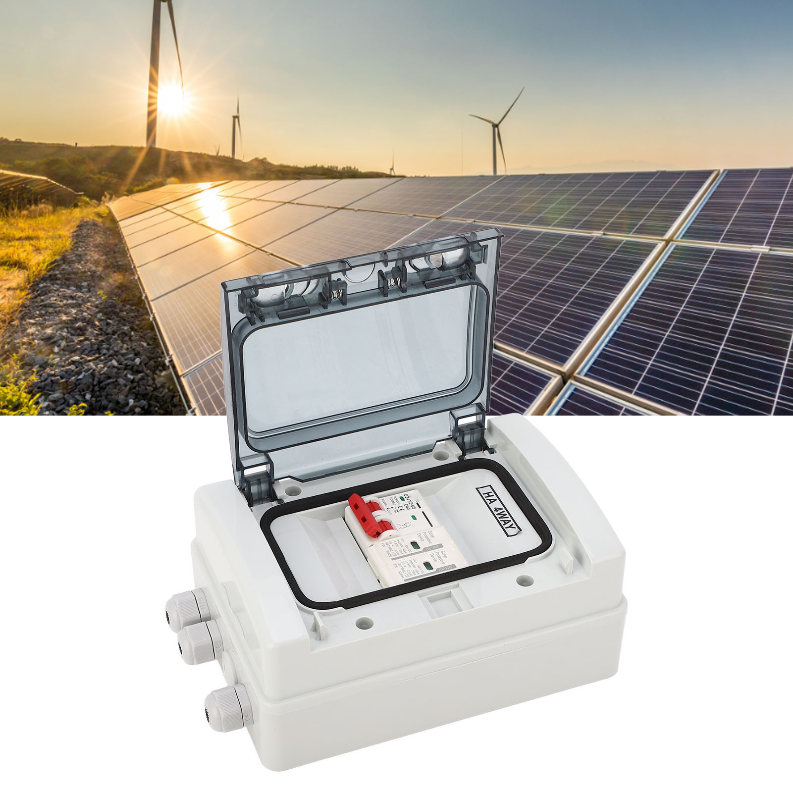 Dc500v Miniatur-leistungsschalter-verteilerkasten, Dc Photovoltaik-trennschalter, Wasserdichtes Gehäuse, Solar-leistungsschalter Für Den Außenbereich, Ip65 Wasserdicht 40a.