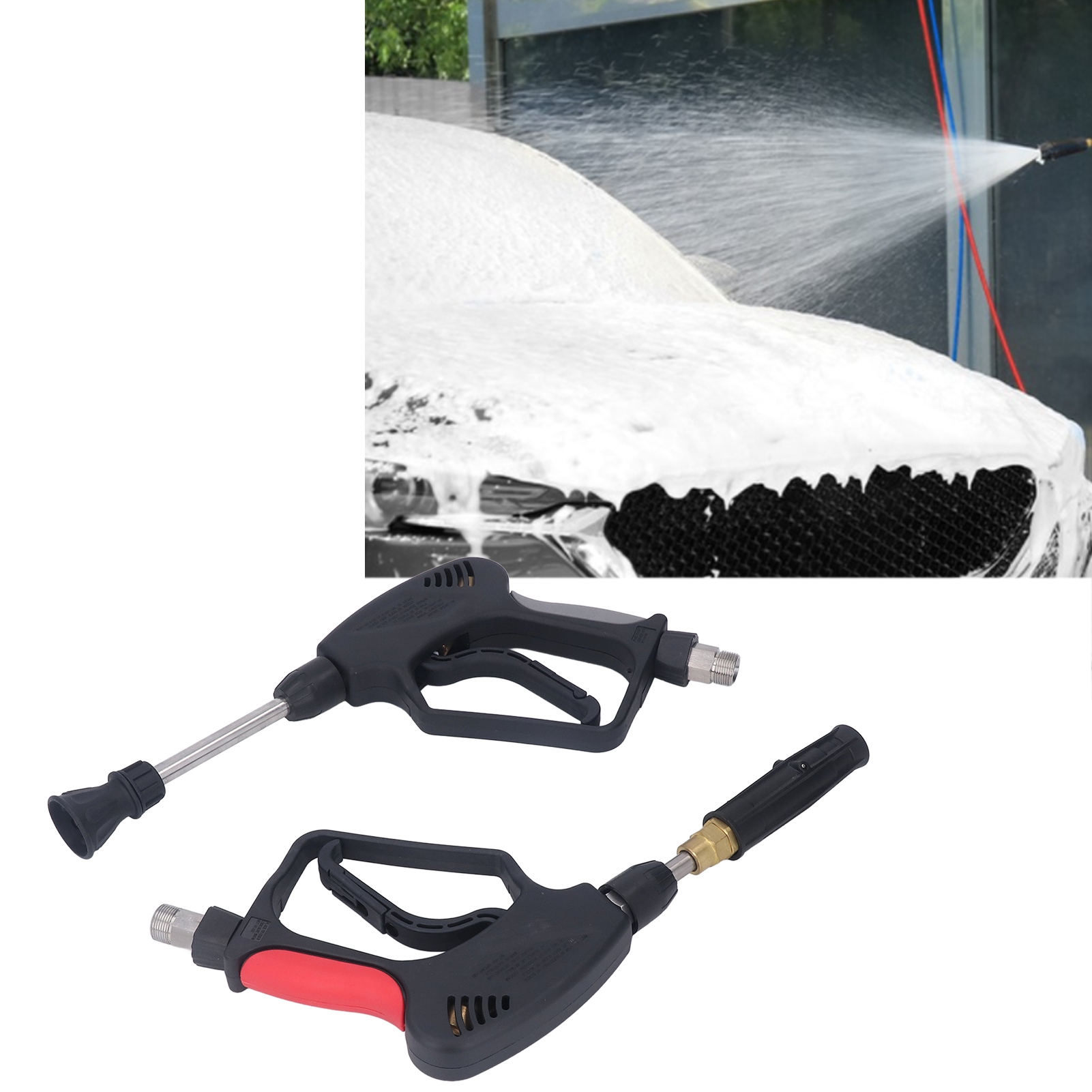 Wasserpistolen- Und Schaumpistolen-set Für 5000 Psi (10,57 Gpm) Hochdruckreiniger Mit M221,5 Mm Verwicklungsfreiem Außengewindeanschluss Und 14 Mm Innendurchmesser.