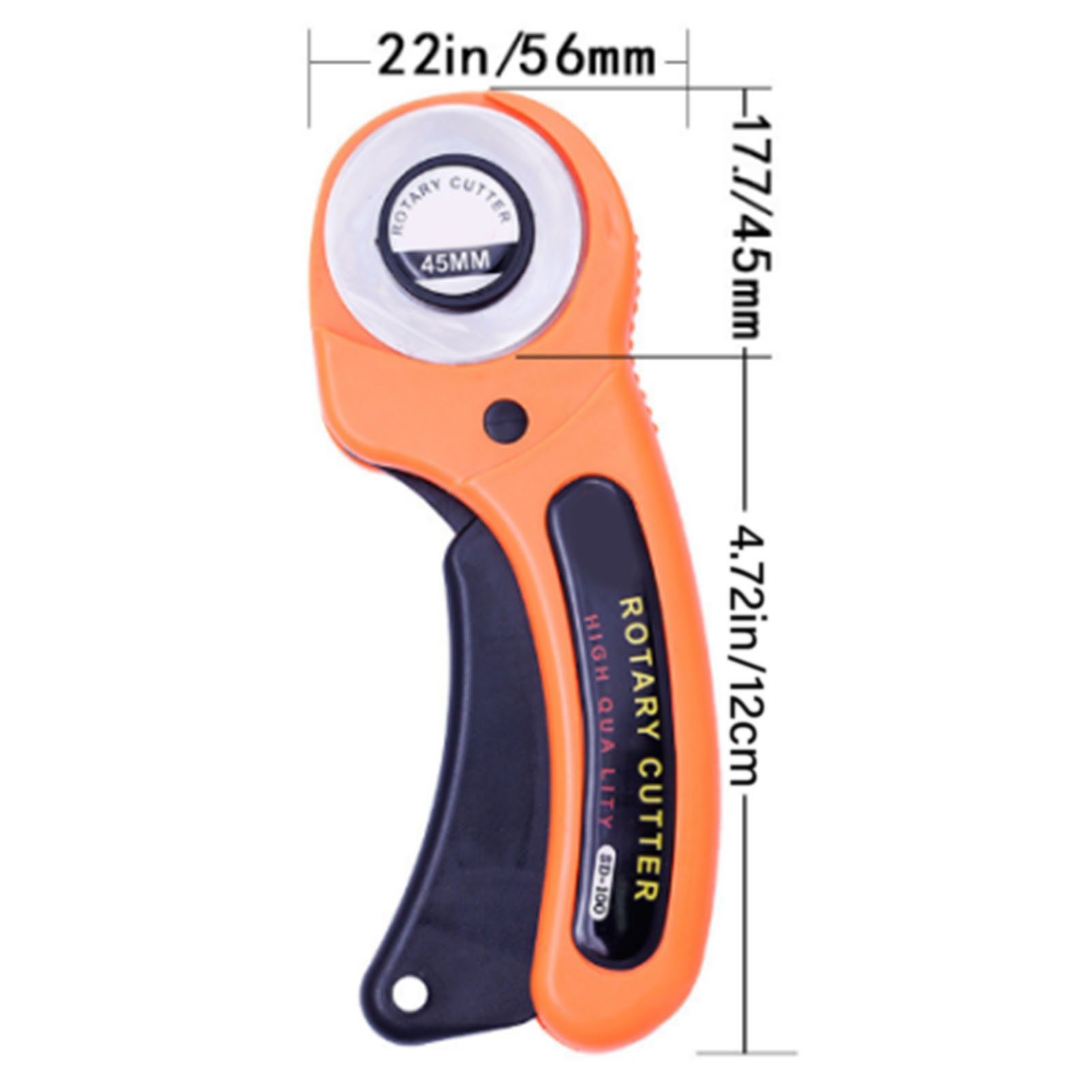 Orangefarbenes Messer + Set Mit 5 Geraden Klingen Zum Stoffschneiden, Rollschneiden, Manuellen Stoffschneiden, Kreisschneiden, 45 Mm Klingen.