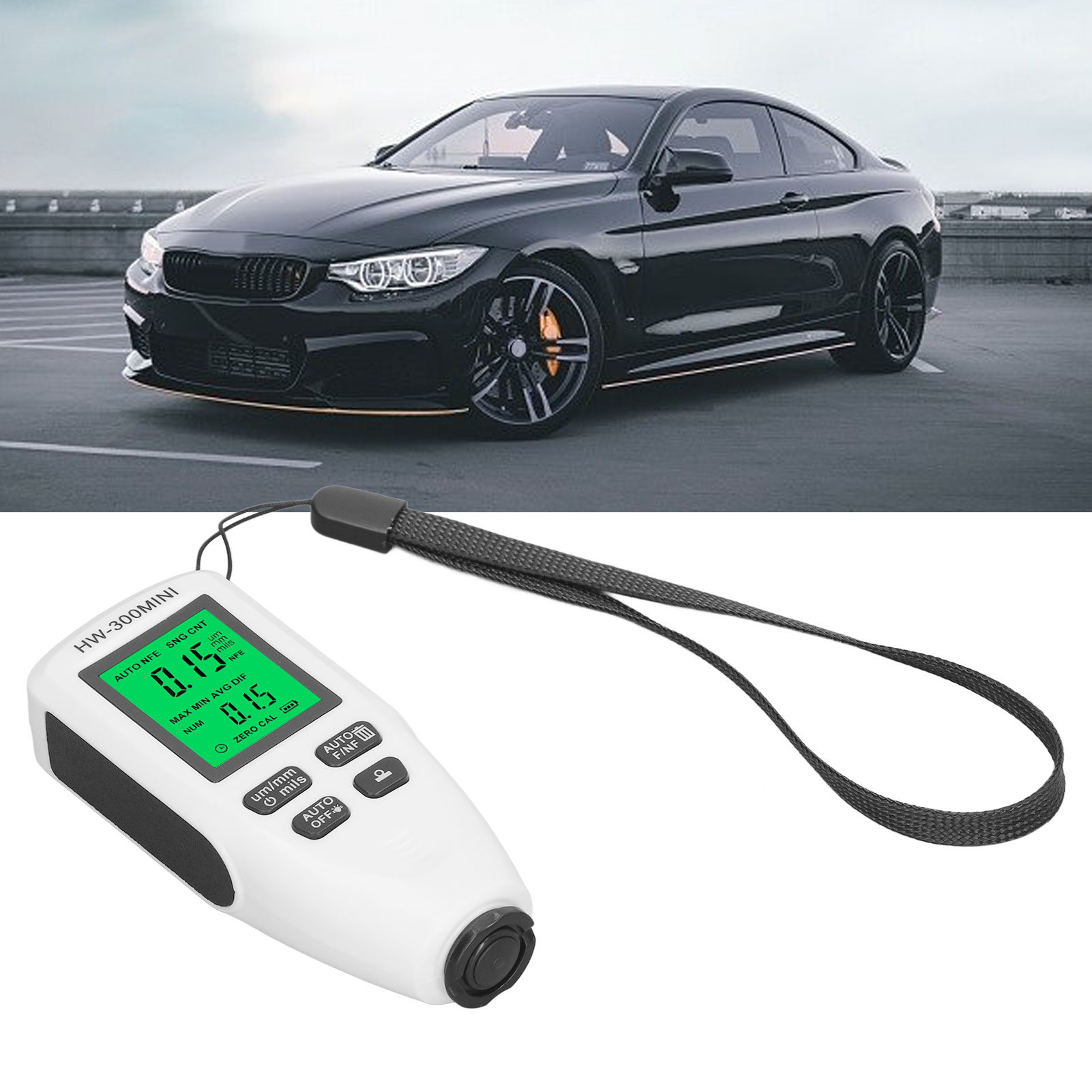 Das Hw300-mini Ist Ein Lackdickenmessgerät Für Gebrauchtfahrzeuge, Das Speziell Für Käufer Entwickelt Wurde. Es Misst Lackdicken Von 0 Bis 2000 Μm Und Unterstützt Die Automatische F/nf-erkennung Sowie