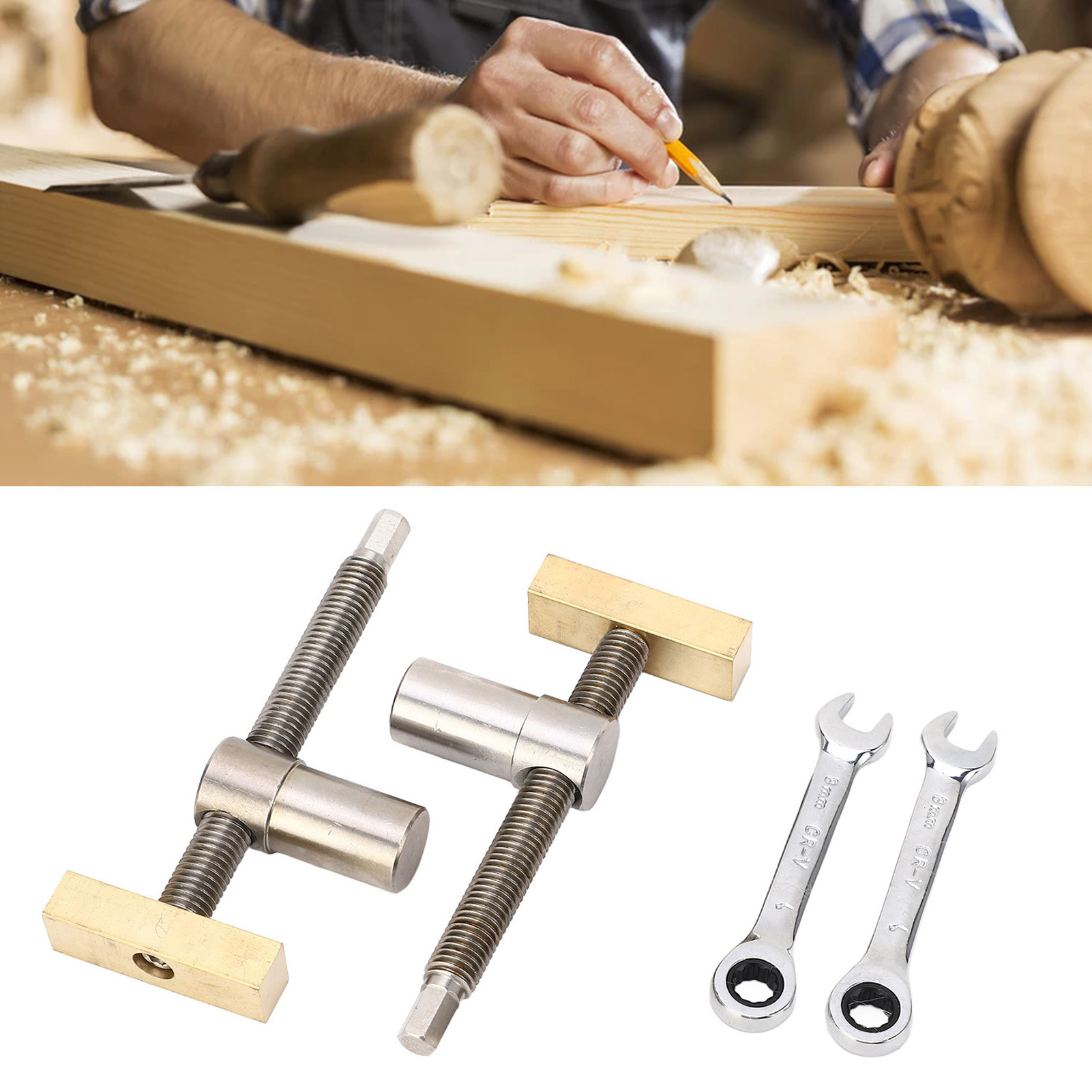 Satz Schraubstöcke Für Die Holzbearbeitung, Büro-verriegelungs- Und Klemmteile, 20 Mm Stahl (originalfarbe).