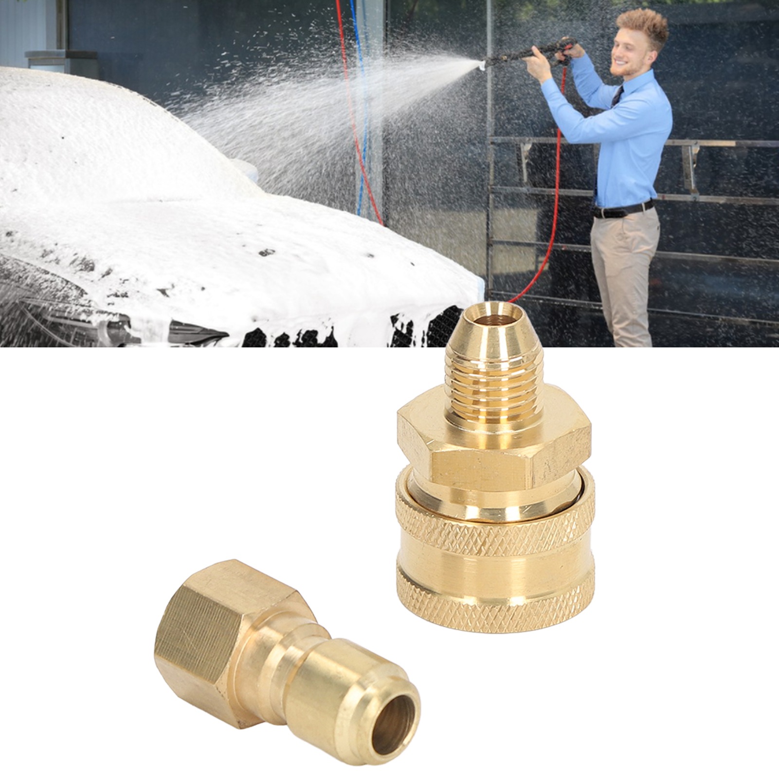 3/8"-npt-schnellkupplung Für 5000-psi-hochdruckreiniger Und -schläuche: M141,5 Mm Innengewinde + M141,5 Mm Außengewinde