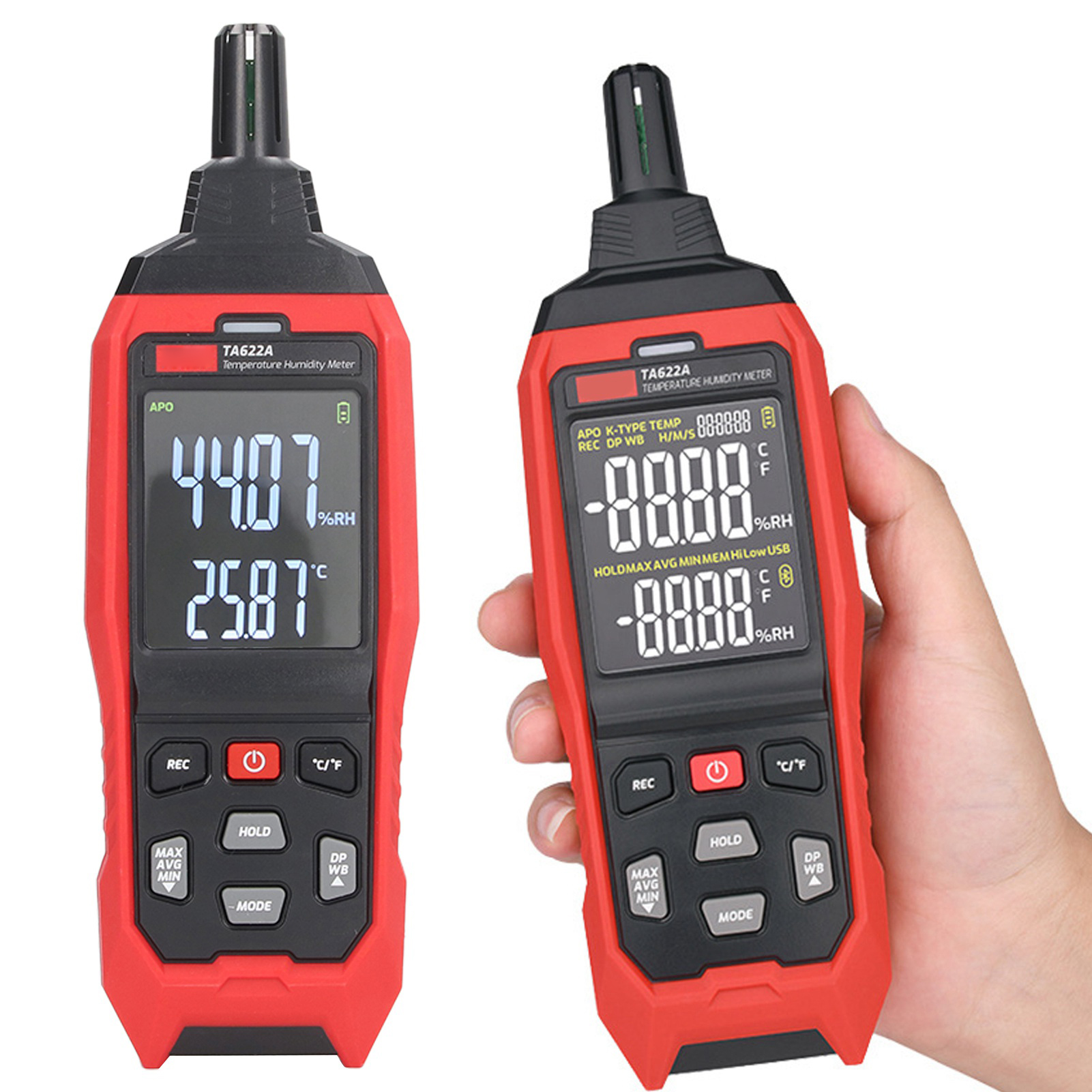 Digitales Taupunktthermometer Ta622a, Feuchtkugelthermometer, Messgerät Für Umgebungstemperatur Und Luftfeuchtigkeit