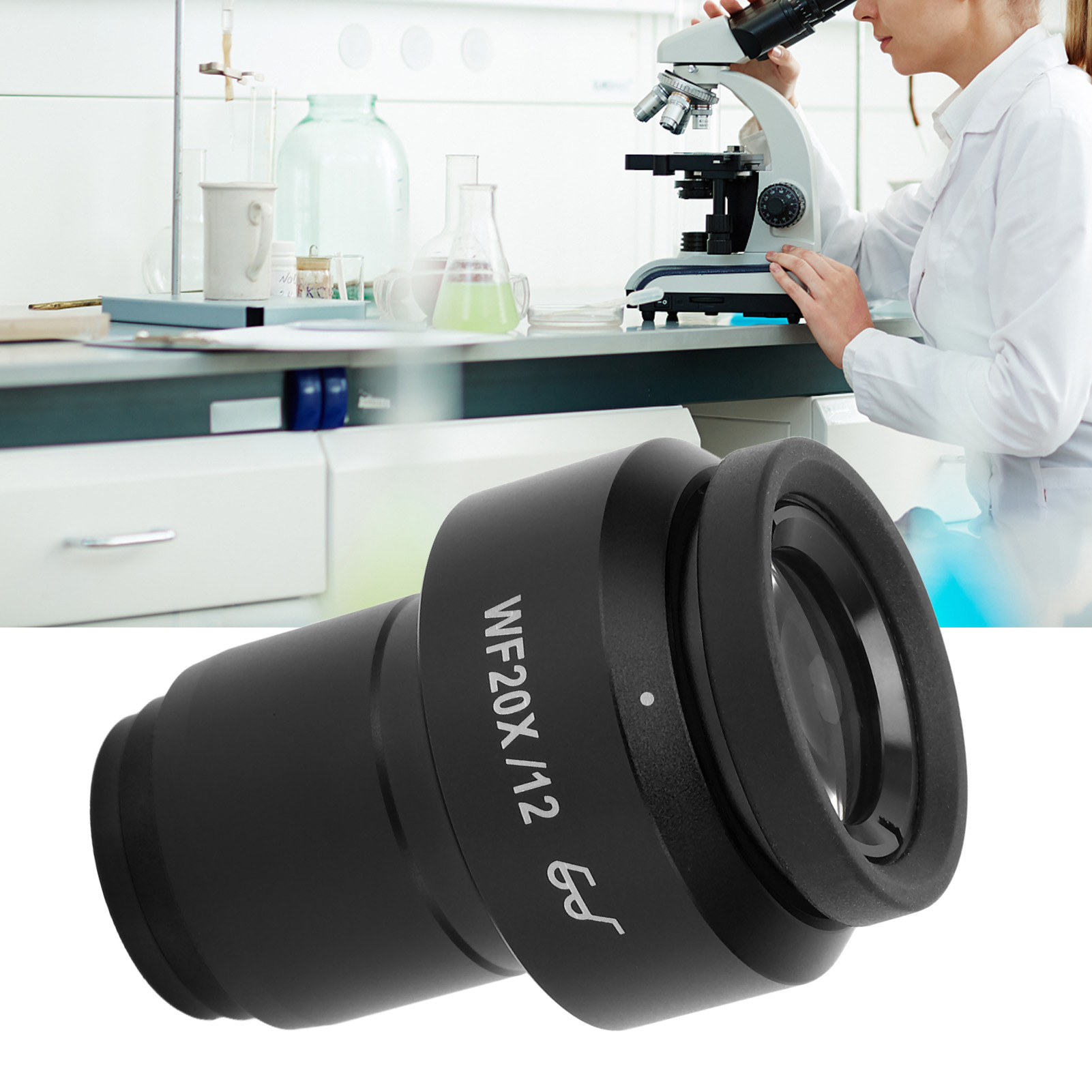 Wf20x/12mm Okular Mit Einstellbarer Dioptrie Für Stereomikroskope, Hohe Augenpunkt-schnittstelle, 30mm Durchmesser, Schwarz.
