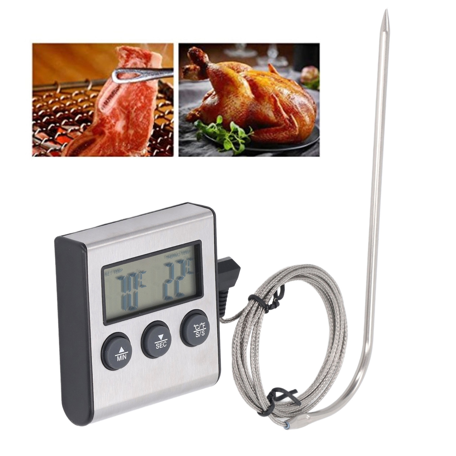Elektronisches Thermometer Sn015 Mit Timer Und Sonde