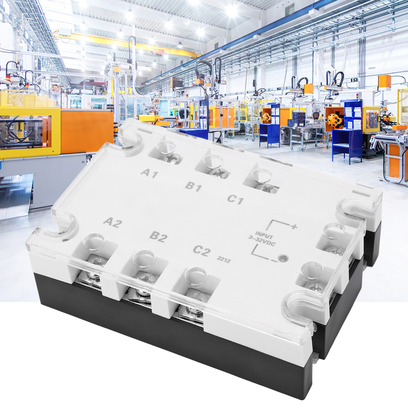 Dreiphasen-halbleiterrelais: Steuerspannung 90–250 V Ac, Lastspannung 24–480 V, Actsr-10aa-h