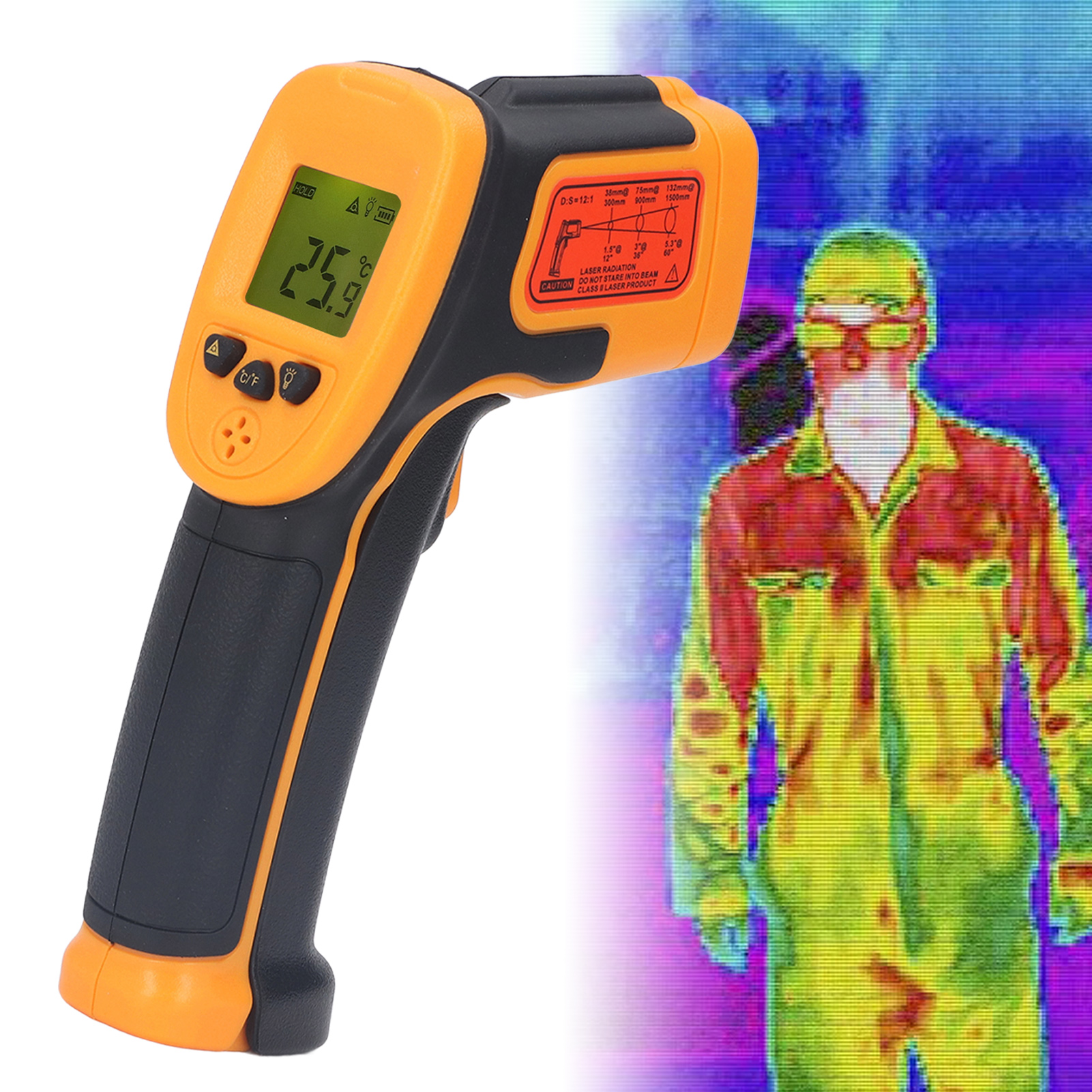 Das Hochpräzise Tragbare Infrarot-thermometer As530 Verfügt Über Einen Temperaturmessbereich Von -32℃ Bis 550℃.