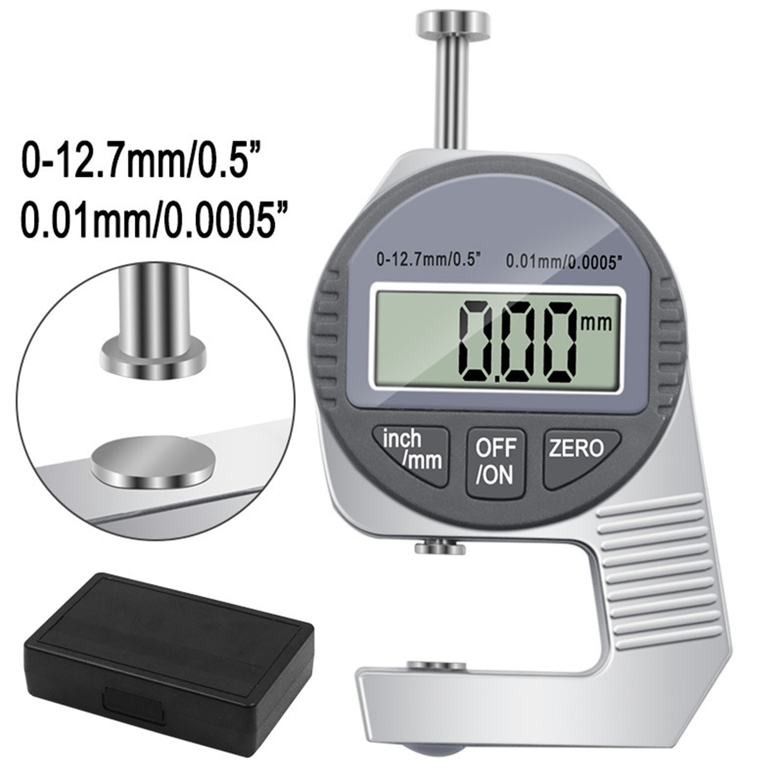Dickenmessgerät 0-12,7 Mm, Elektronisches Mini-dickenmessgerät, Taschendickenmessgerät Mit Digitalanzeige, Digitales Dickenmessgerät
