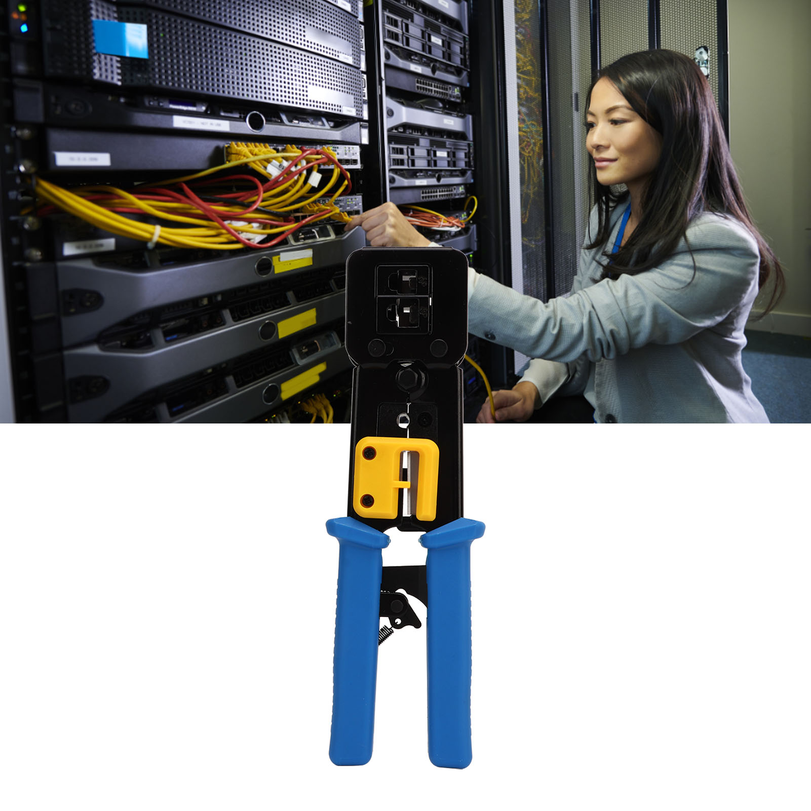 Dieses Multifunktionale Rj45-crimpwerkzeug Eignet Sich Zum Crimpen Von Standard- Und Durchgangsloch-rj45/rj12-, Cat5-, Cat5e- Und Cat6-steckverbindern.