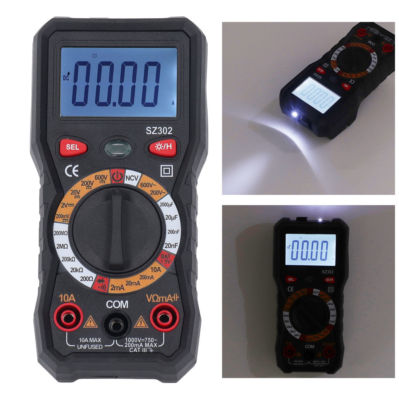 Aneng Sz302 Digitalmultimeter, Hochpräzise Digitalanzeige, Schwarz