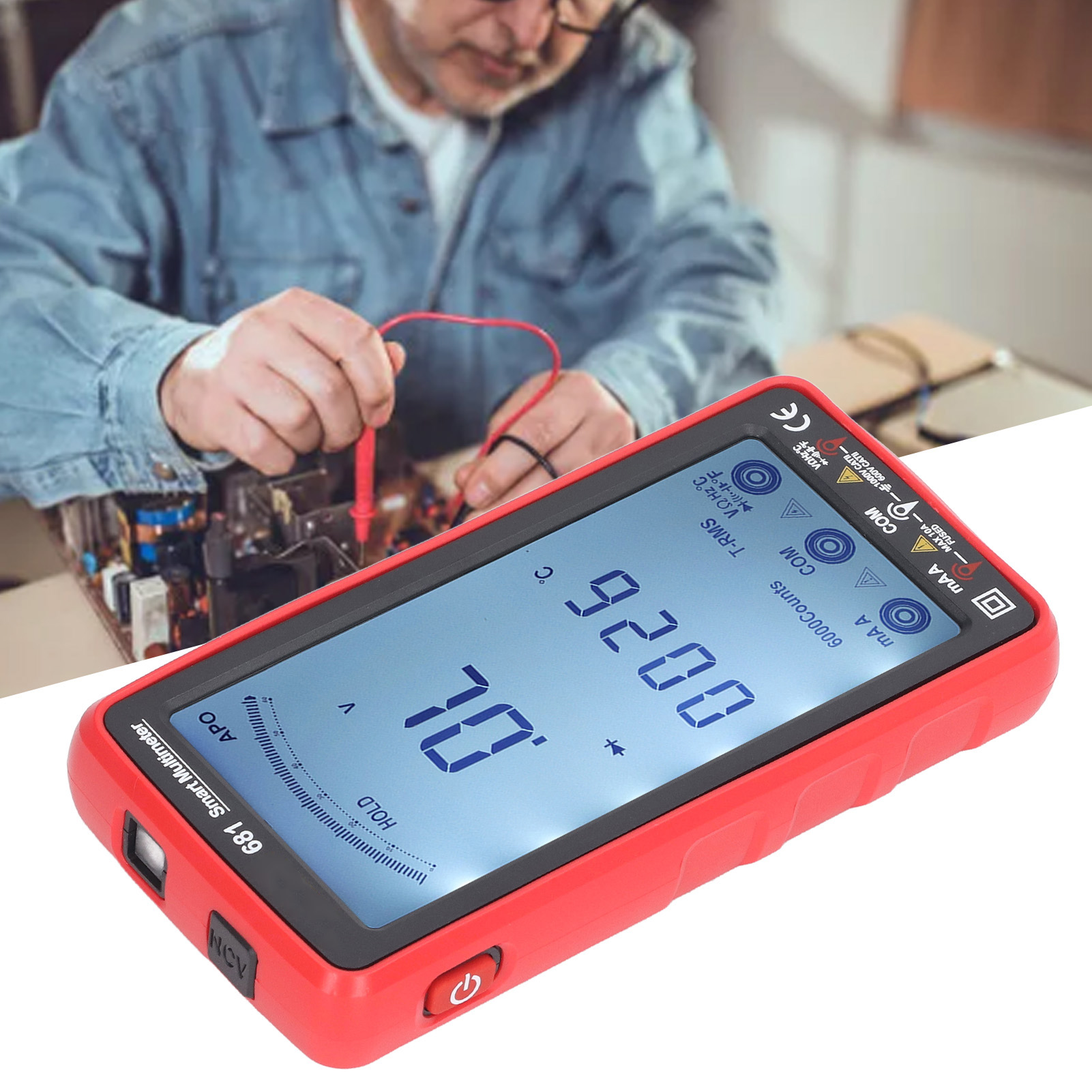 681aneng Hochpräzises, Wiederaufladbares Digitalmultimeter Mit Volldisplay, Intelligenter Automatischer Bereichswahl Und Verbrühungsschutz Für Elektriker