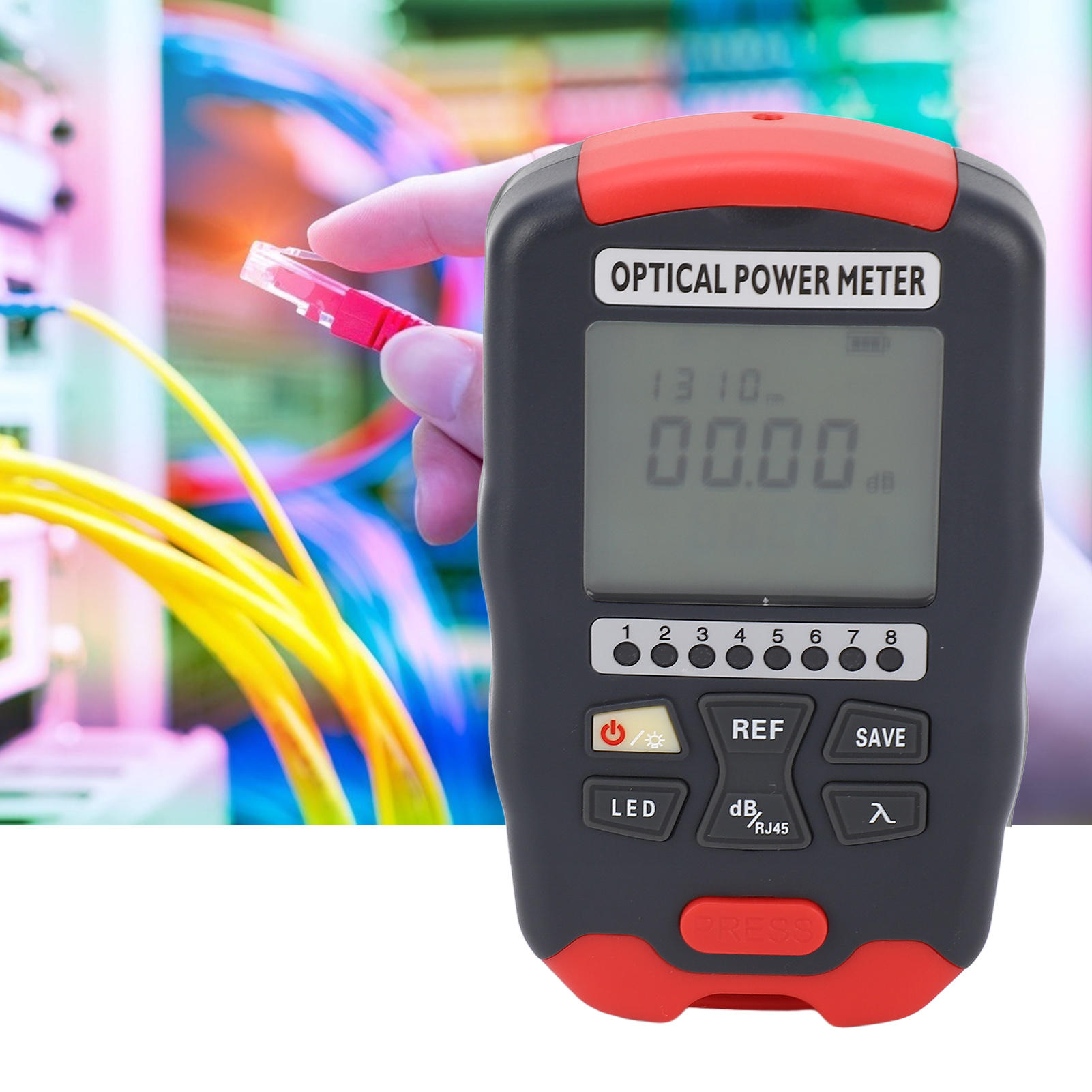 Aua-d7 Optisches Wattmeter, Rj45-tester Mit Led-anzeigeleuchte (3 In 1) -70 Bis +10 Dbm