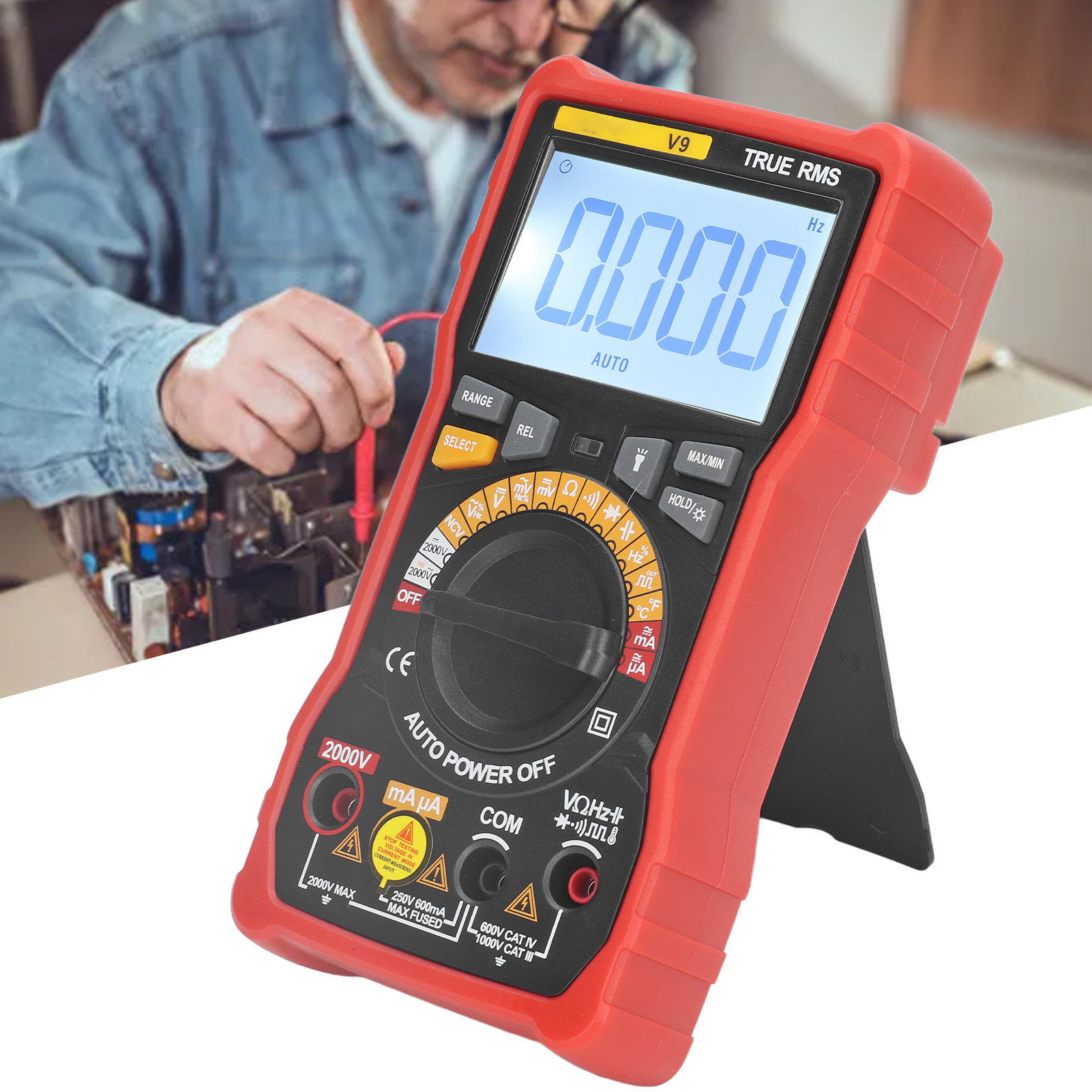 Aneng 2000v Hochpräzisions-digitalmultimeter, Multifunktional Und Hitzebeständig, Für Elektriker Im Bergbau Und In Der Photovoltaik