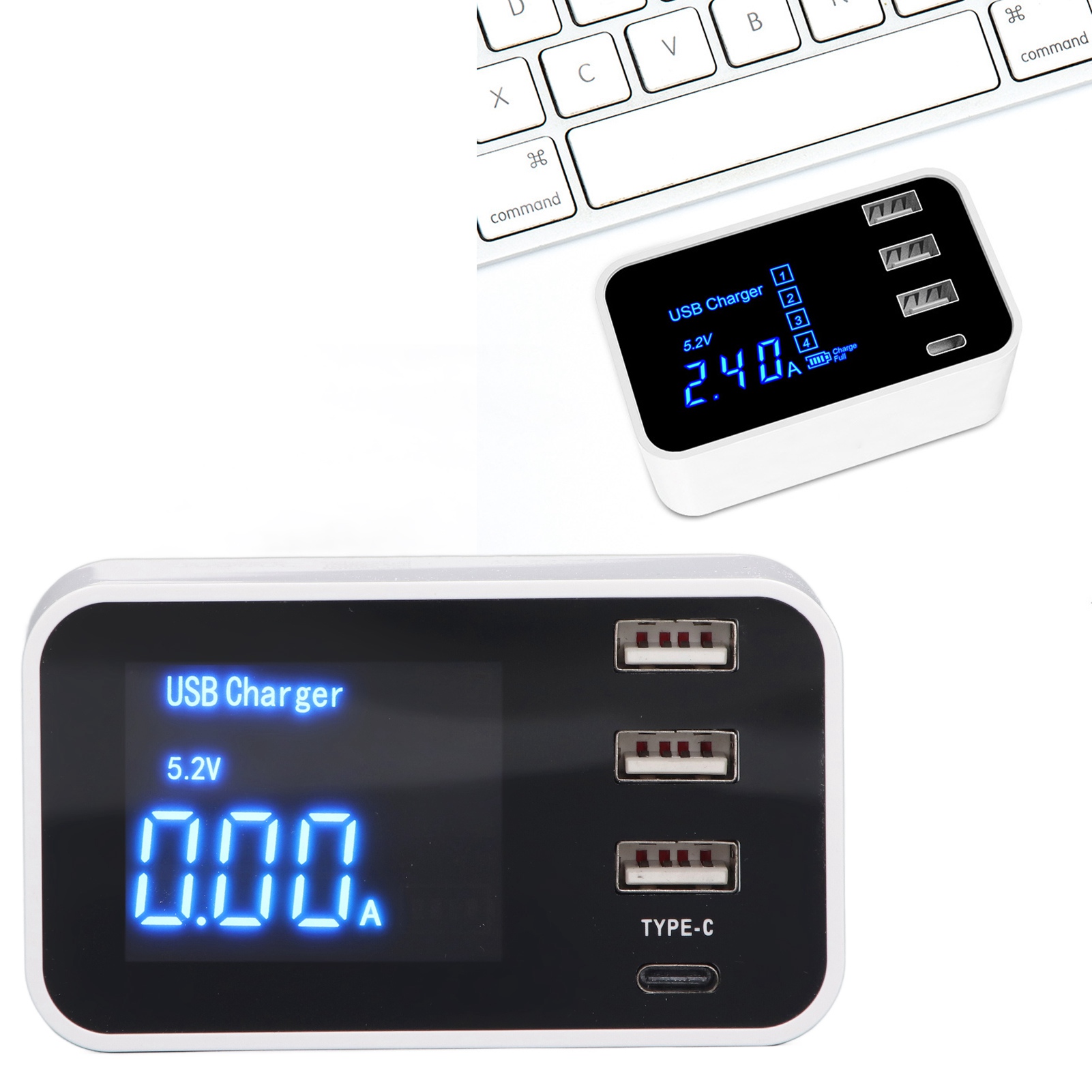 Led-elektronikprüfgerät, Intelligenter Industrietester Mit Mehreren Anschlüssen, 3-port-lcd-usb-adapter, Ac 100–240 V, Europäischer Standard