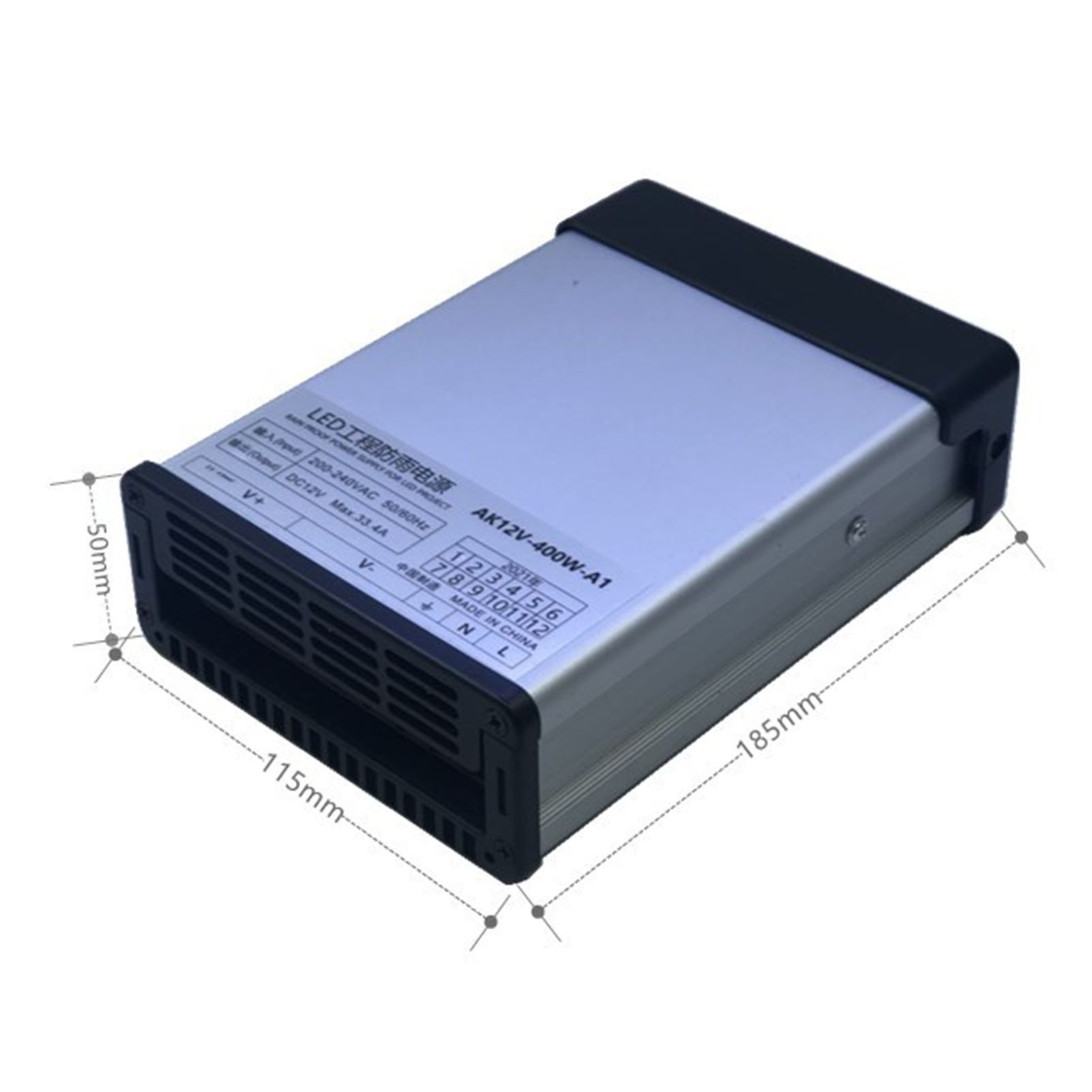 12v 400w Regenfestes Netzteil, 12v 400w Schaltnetzteil Für Beleuchtete Außenwerbeschilder