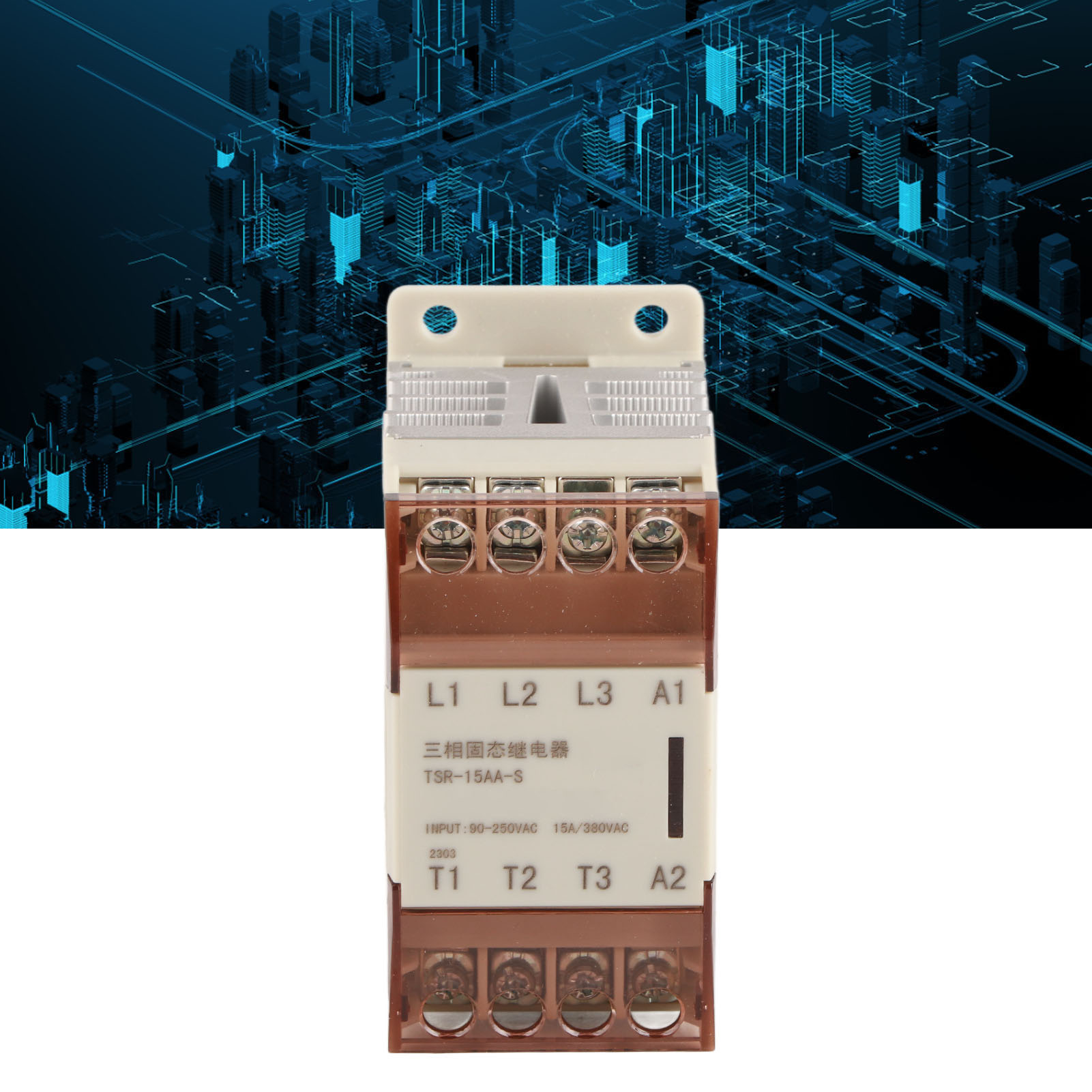 Kleines Dreiphasiges Halbleiterrelais, Steuerspannung 90–250 V Ac, Lastspannung 24–380 V Ac, Actsr-15aa-s