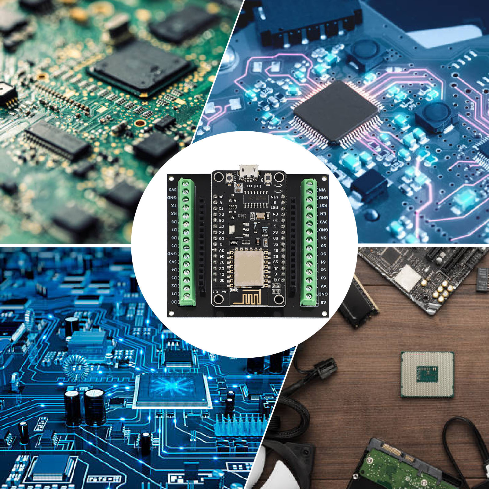 Die Esp8266-erweiterungsplatine Ist Mit Der Nodemcu Lua Wifi V3 Ch340-erweiterungsplatine Kompatibel.