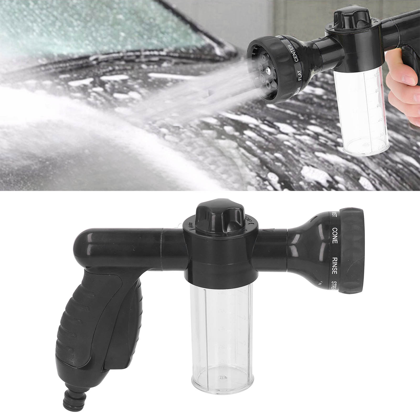 Schaumwasserpistole Mit Seifenspender Und Reinigungshandschuhen, Gartenschlauchdüse, Hochdruck-schaumsprüher Zum Waschen Und Gießen Von Blumen Und Zum Duschen Von Haustieren.