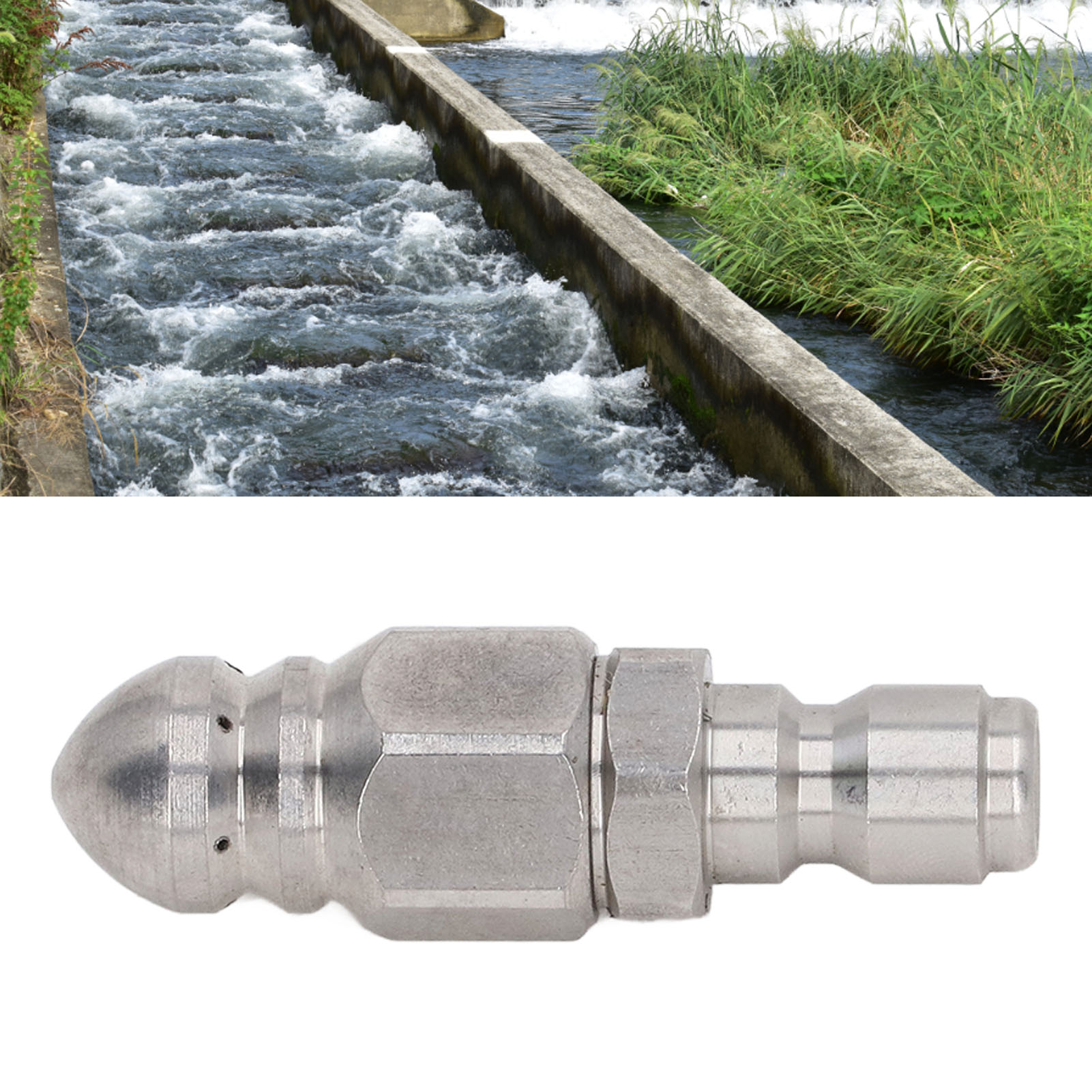 Ablaufdüse Für 5000-psi-hochdruckreiniger, Kompakte Und Robuste Mini-ablaufdüse, Hochdruck-ablaufschlauch, Kleine Düse – 1 Vordere Öffnung, 6 Hintere Öffnungen