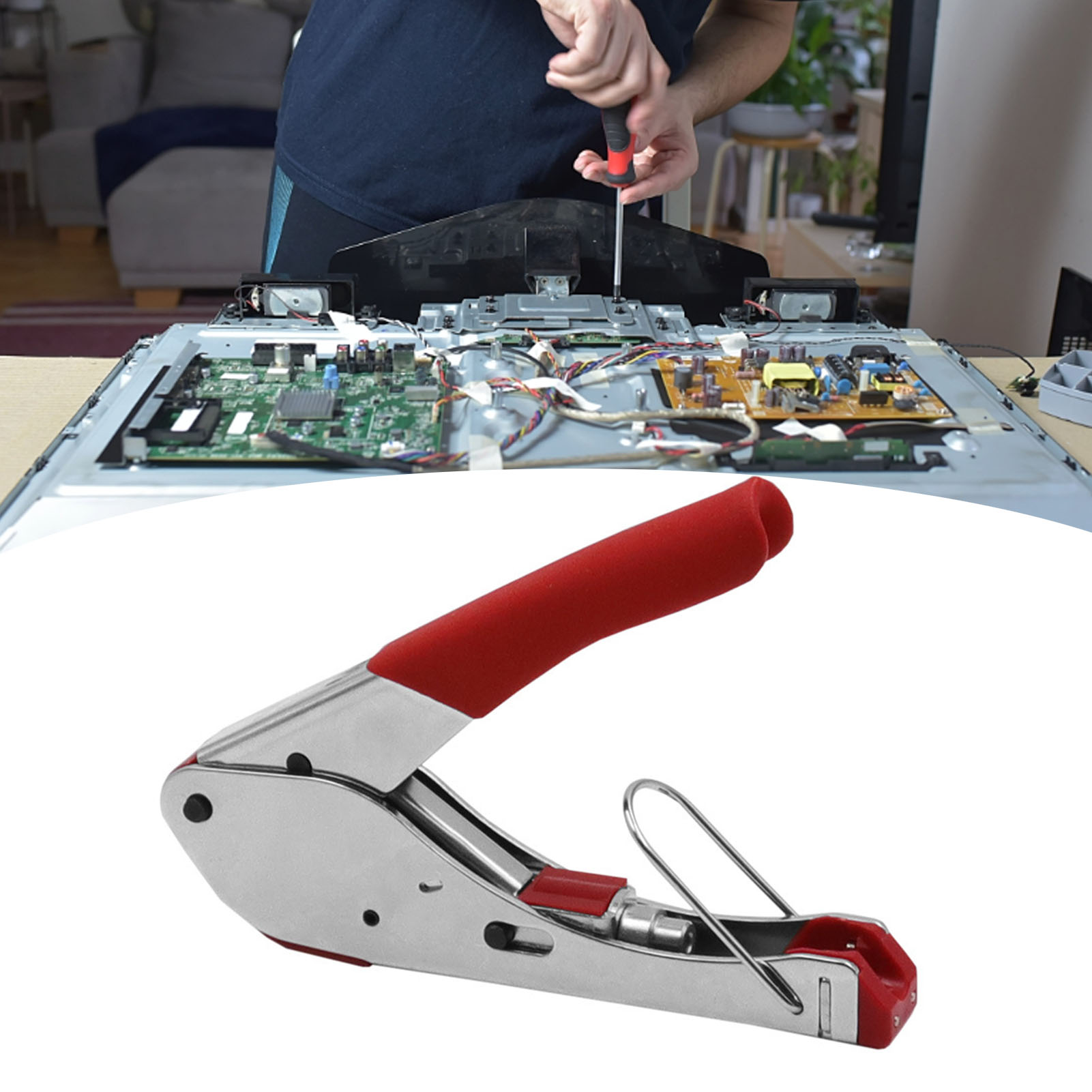 Koaxial-crimpzange, Crimpzange Für Kabelfernsehinstallationen, Crimpzange Für Koaxialkabel-f-stecker – Verpackung Im Plastikbeutel