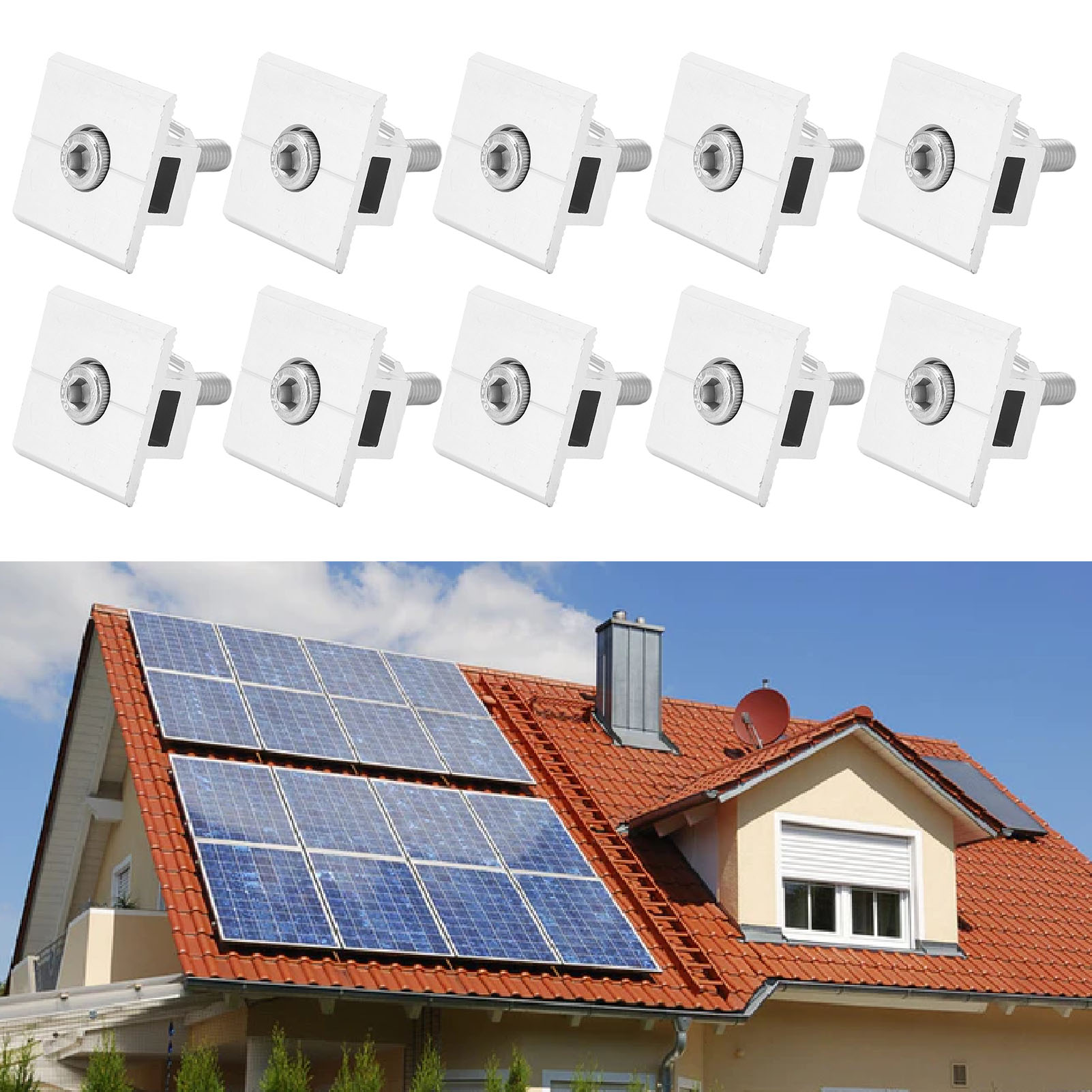 Die Zentrale Klemme Der Solar-photovoltaik-halterung Ist Ein Druckblock.