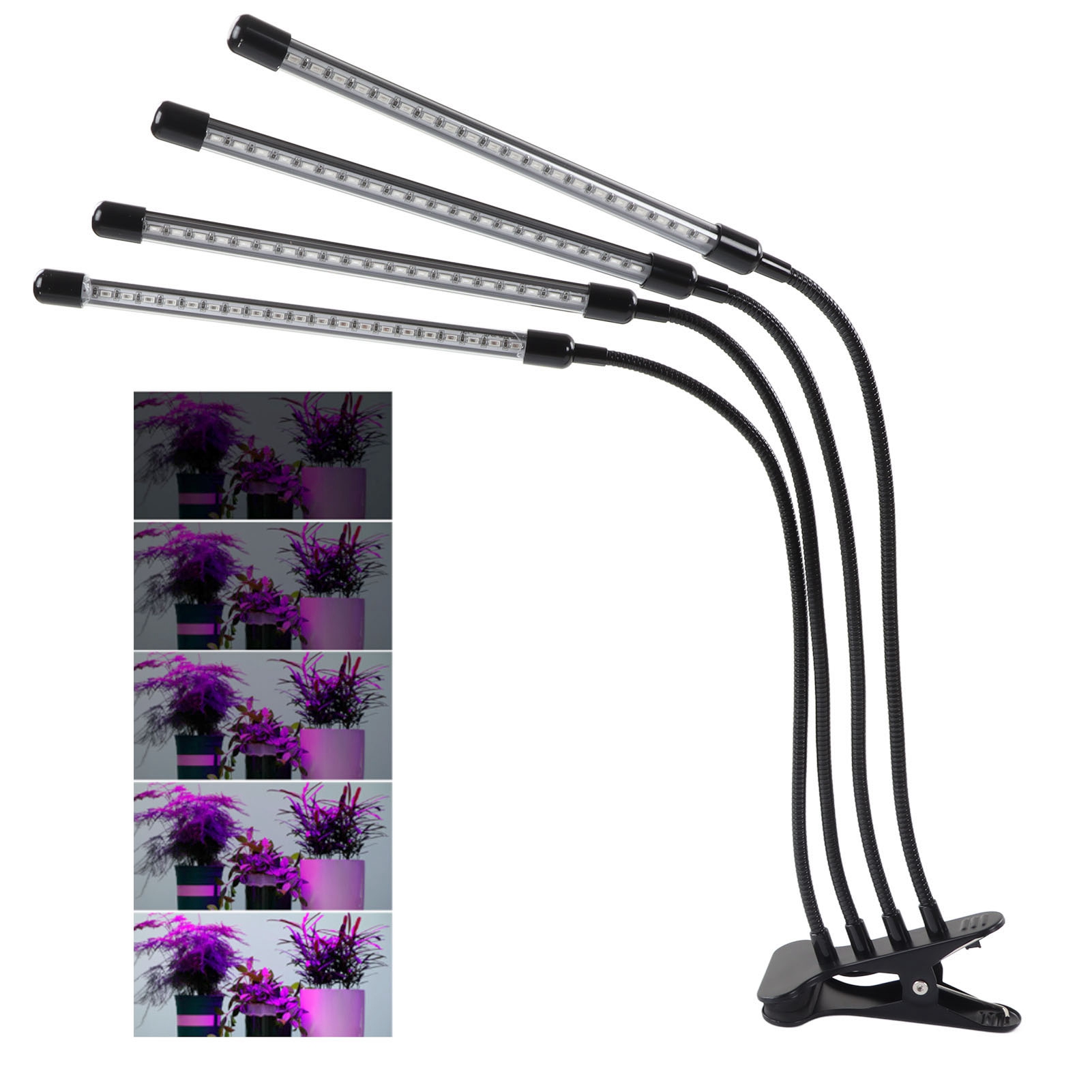 Zeitgesteuerte Und Dimmbare Pflanzenlampe, Vier-kopf-pflanzenlampe, Tischleuchte, Klemmleuchte, Europäischer Standard 100–240 V