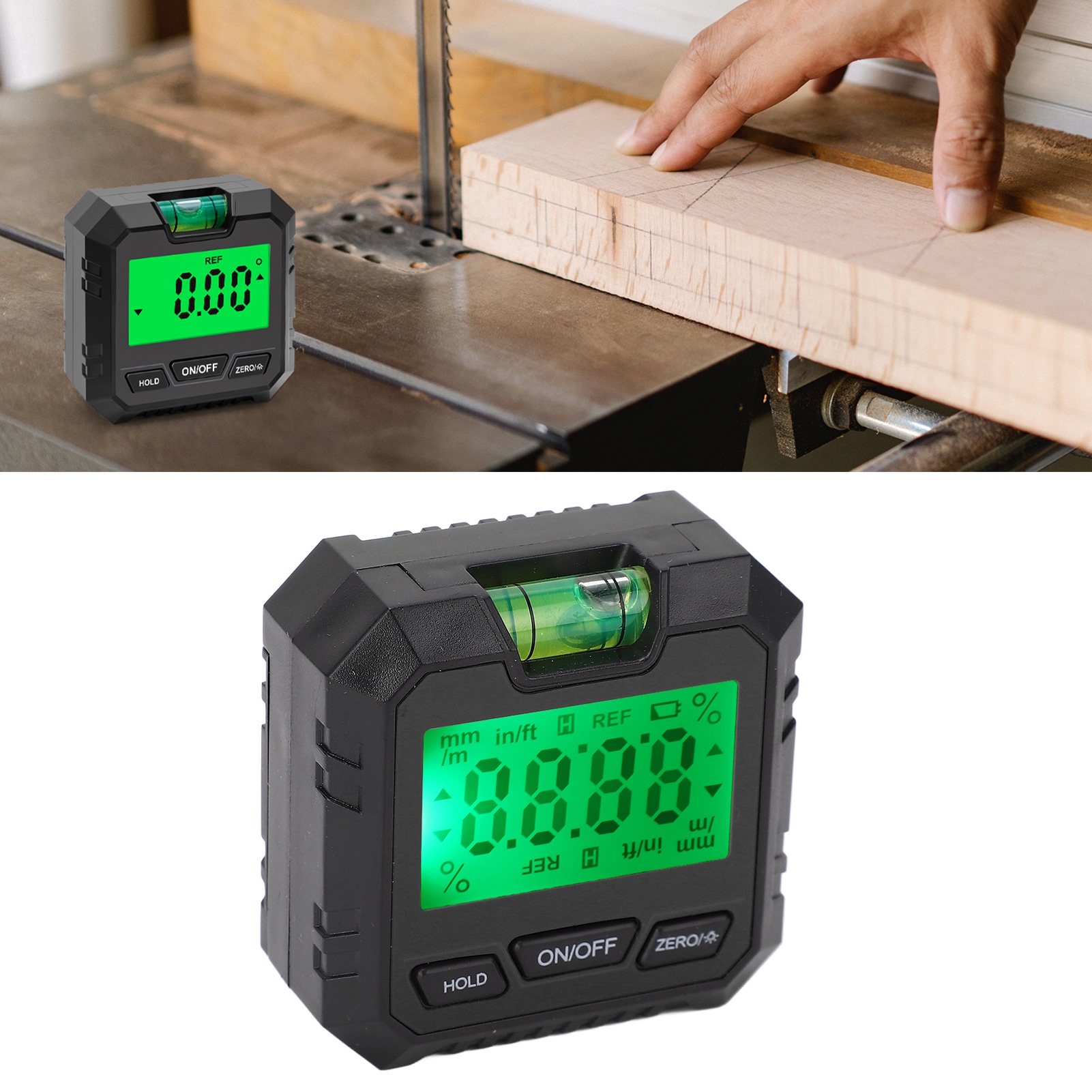 Neigungsmesser, Digitaler Winkelmesser, Wasserwaage, Winkelmessgerät Mit Libelle, Schwarz