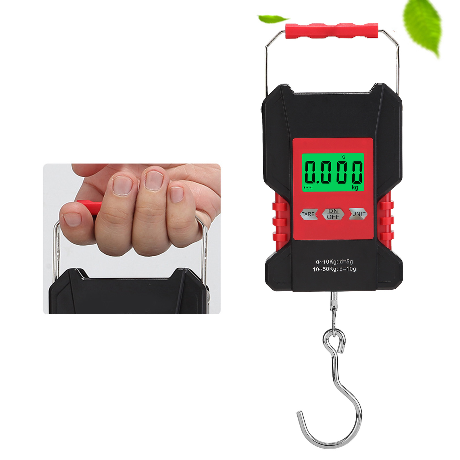 Tragbare Elektronische Waage Mit Extra Großem Griff, Inklusive Maßband Expresswaage Elektronische Waage Mit Haken.