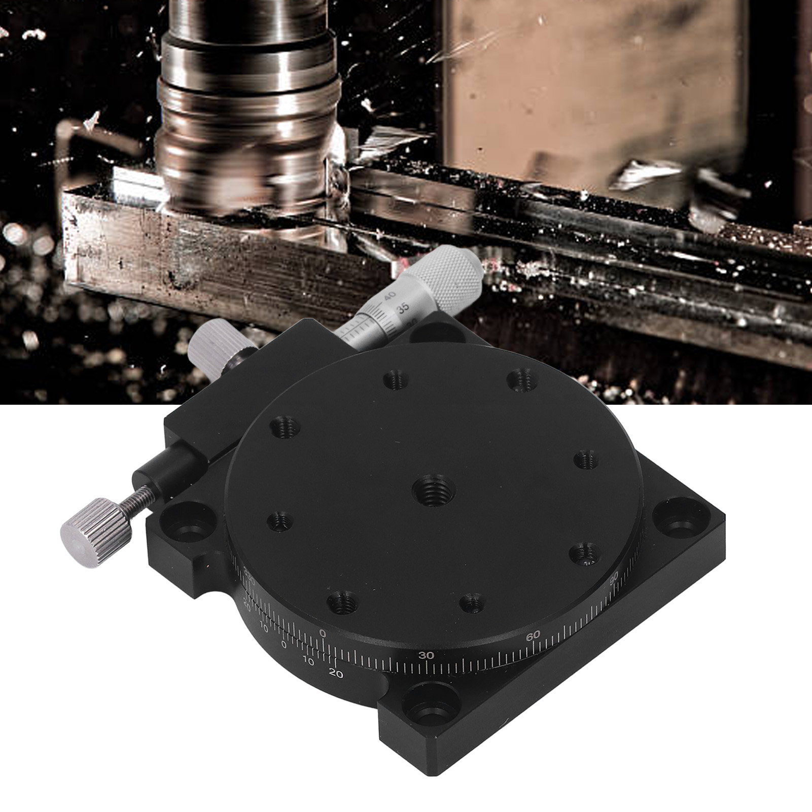 Manuelle Feinjustierplattform Mit Laserpräzision, 360° Drehbarer Schlitten Auf Der R-achse, 60 Mm Durchmesser