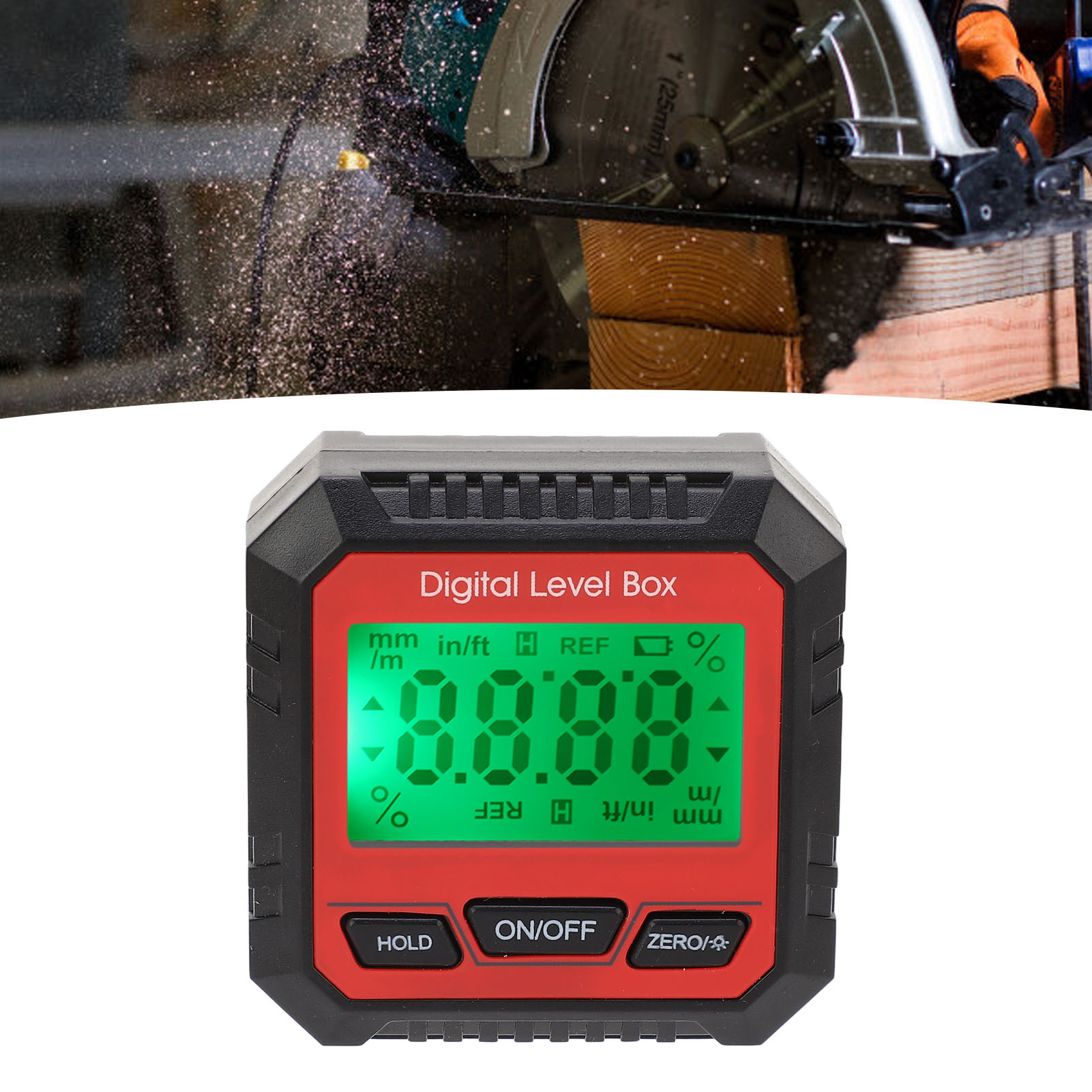 Digitaler Winkelmesser, Neigungsmesser, Wasserwaage, Winkelmessgerät (rot)