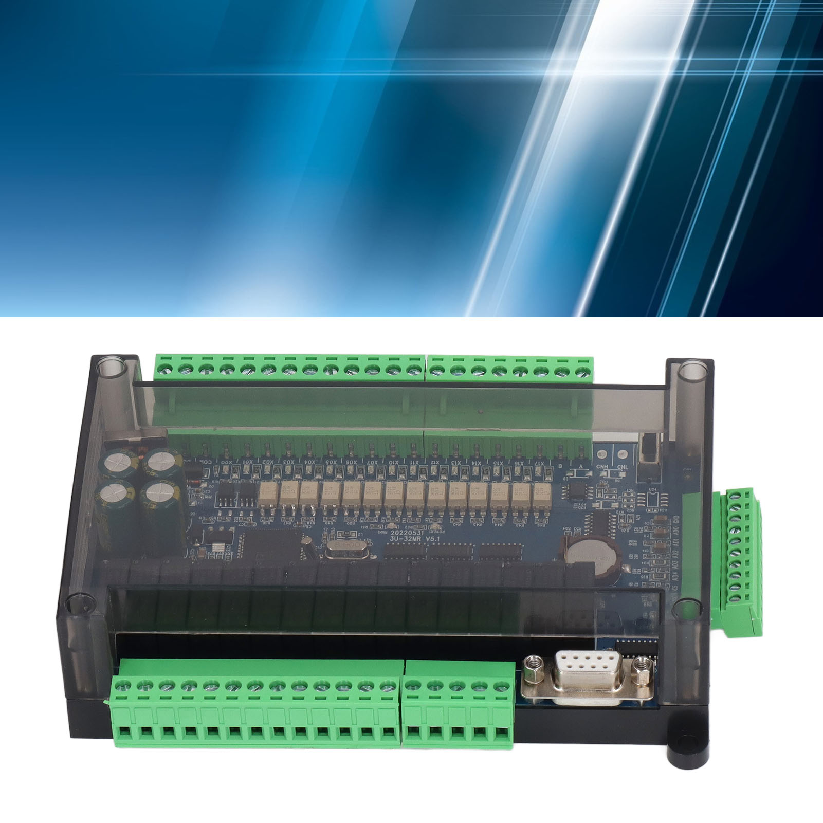 Industrielle 24vdc-sps-steuerplatine, Programmierbare Steuerung 3-32mr-3v3i-2d-2i60k-mtkf, 6ad-2da Hochgeschwindigkeitsein-/ausgänge, Unterstützt Modbus, Mit Rs485, 2-kanal-hochgeschwindigkeitstakt Un