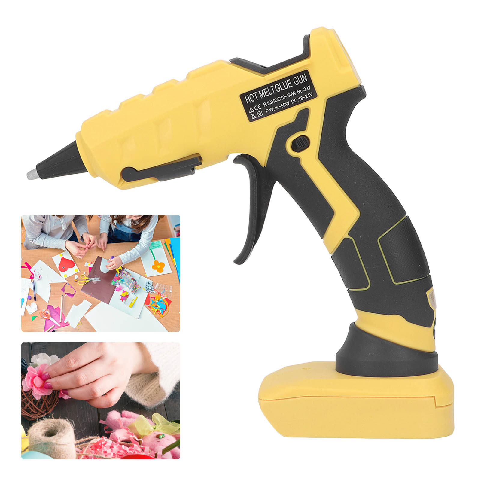 Akku-heißklebepistole, Tragbares Elektrisches Heißklebepistolen-set Für Dewalt 18v-21v-akkus Mit 30 Heißklebesticks (7 Mm Durchmesser) Für Kunst Und Handwerk