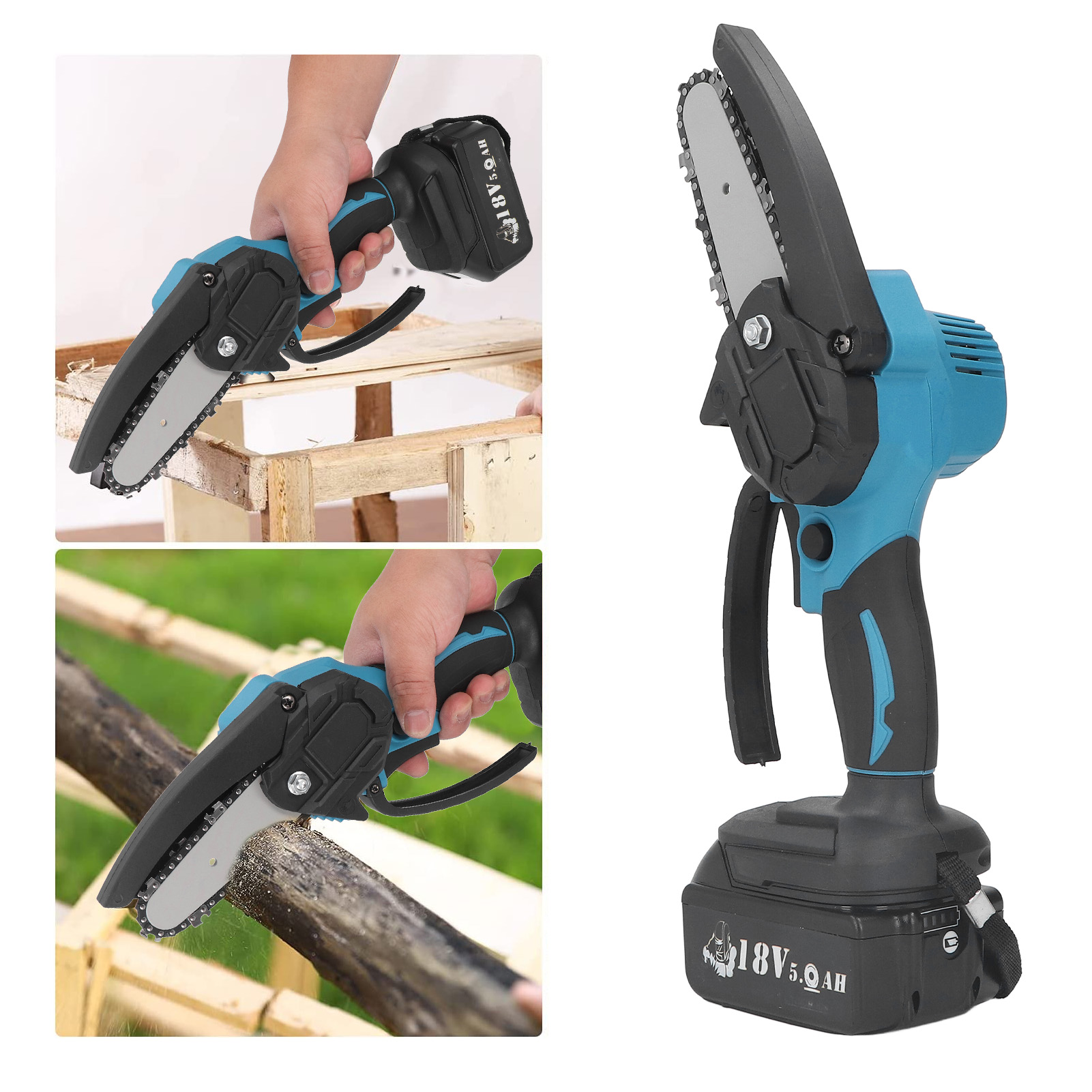 18-v-akku-minikettensäge, 10 Cm (4 Zoll), Zum Schneiden Von Ästen Und Holz. Kompatibel Mit Makita 18-v-akkus Bl1815, Bl1820, Bl1530, Bl1840, Bl1850 Und Bl1860.