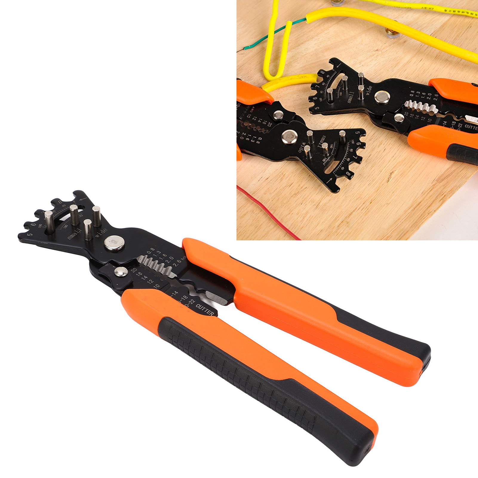 Orange-roter Multifunktions-abisolierer, 5-in-1 Multifunktionszange, Spezieller Multifunktions-abisolierer Für Elektriker, Zum Abisolieren, Schneiden, Crimpen Und Biegen Von Drähten