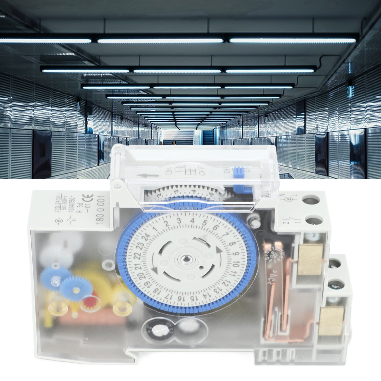 Transparenter Mechanischer 24-stunden-timer Sul180a Mit Batterie Und Zeitschalter, 220–240 V Wechselstrom