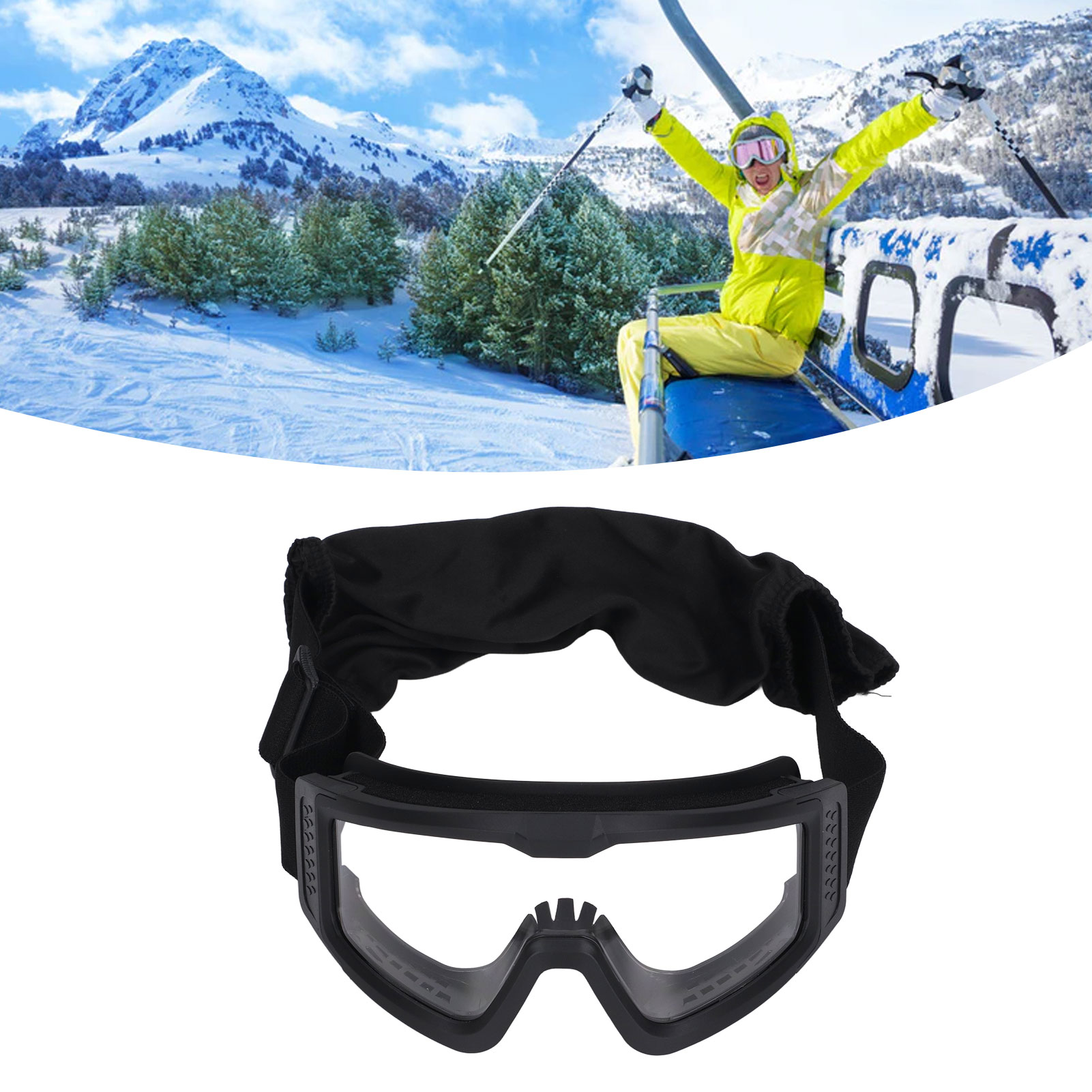 Verstärkte, Stoßfeste Schutzbrille Mit Uv-schutz Und Klaren, Grauen Und Gelben Gläsern Für Erhöhte Helligkeit. Schwarzer Rahmen.