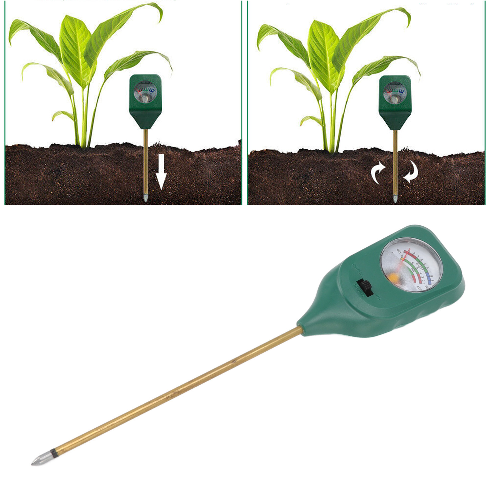 3-in-1 Bodenfeuchtemessgerät, Bodenfeuchtesensor, Tragbarer Bodenfeuchtetester